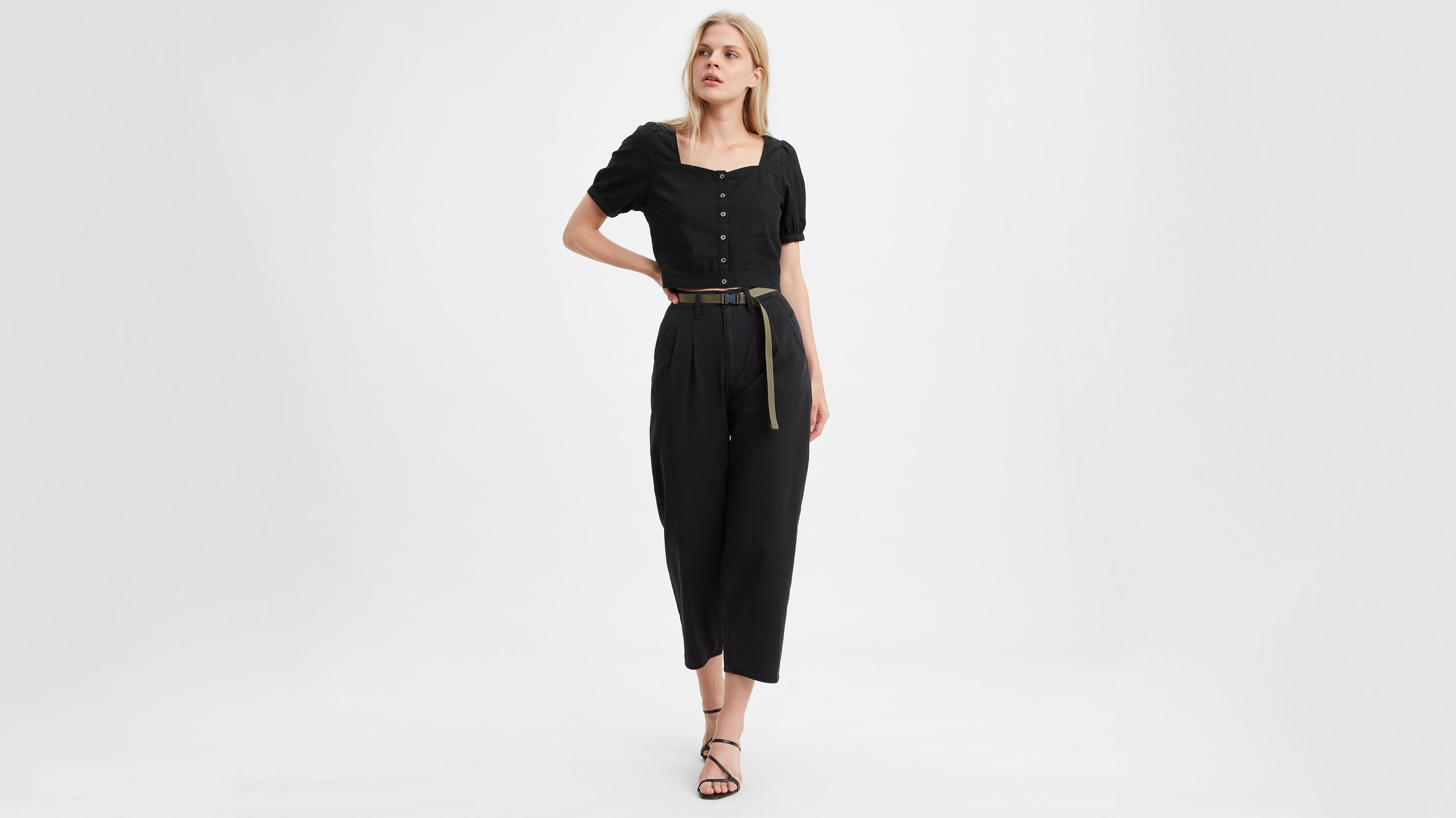 levi's pleated balloon leg pants