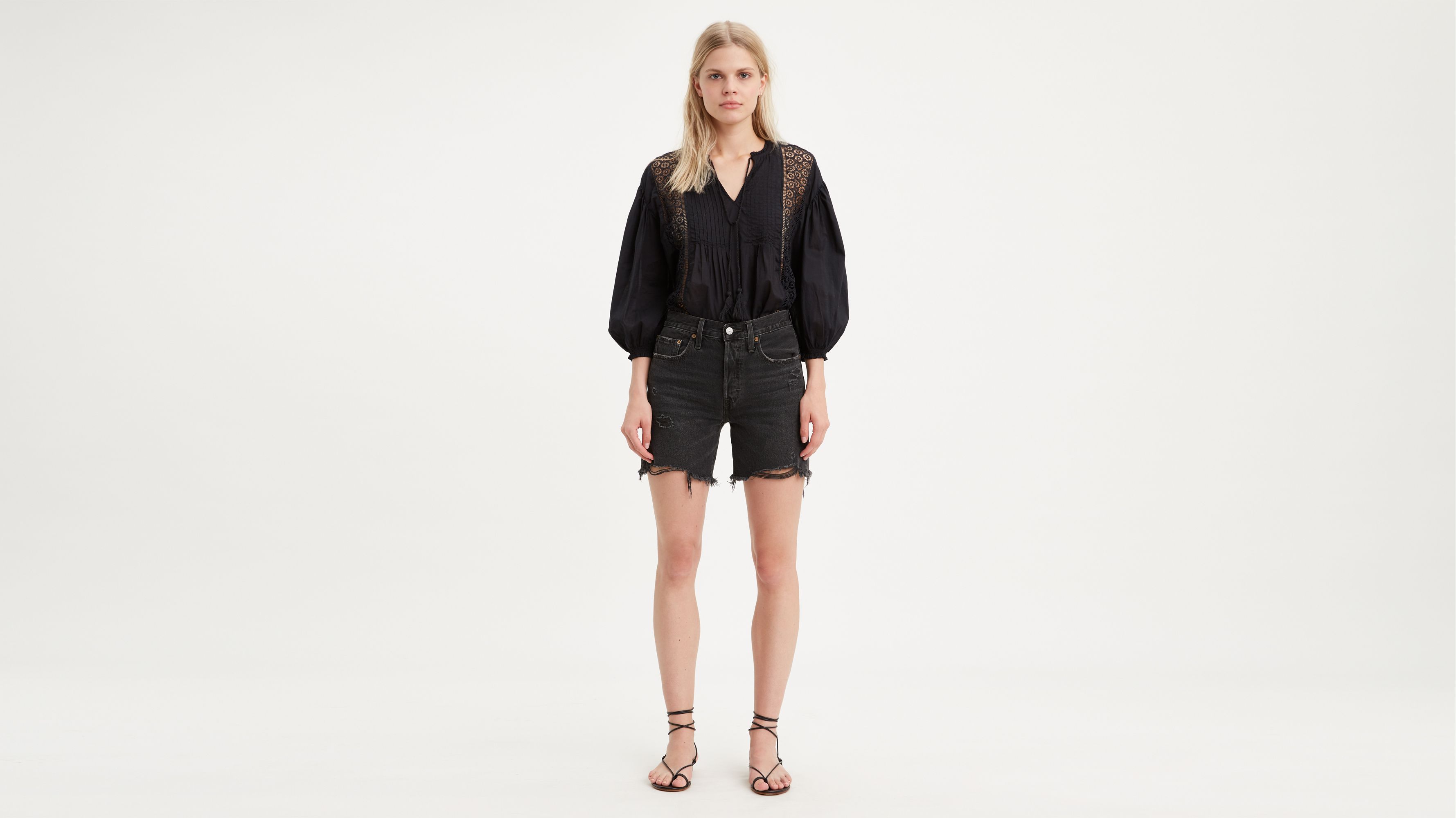 501® Mid Thigh Womens Shorts - Black | Levi's® US