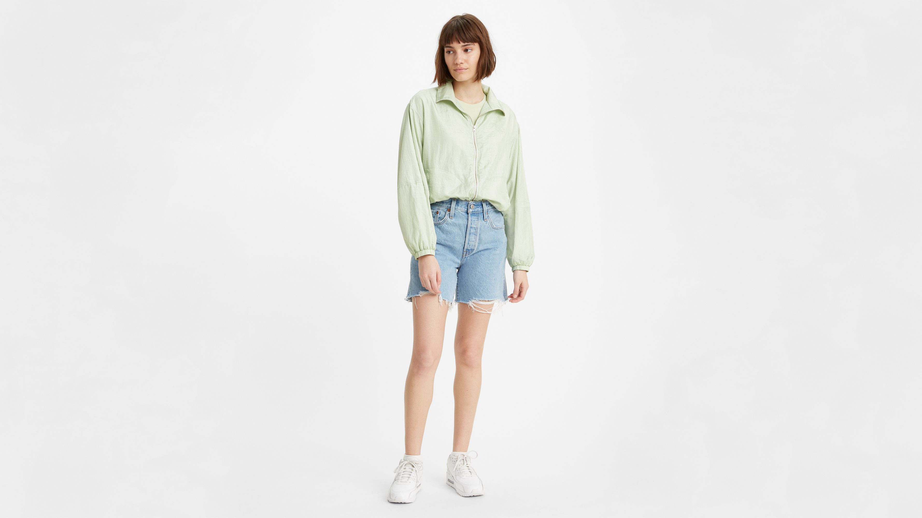 mid thigh jean shorts