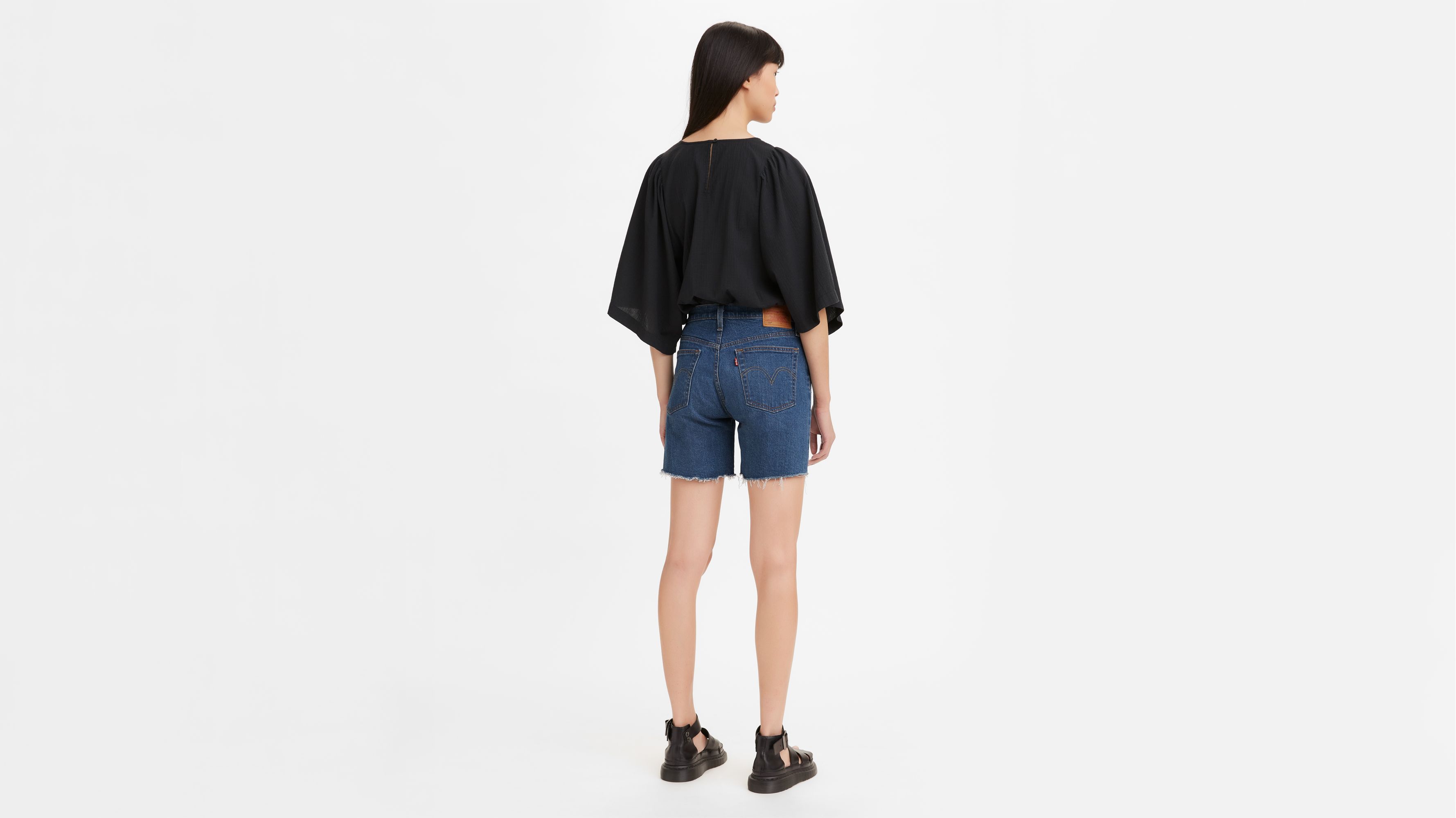 LEVI'S 501 High Rise Mid-Thigh Womens Denim Shorts - Earthquake