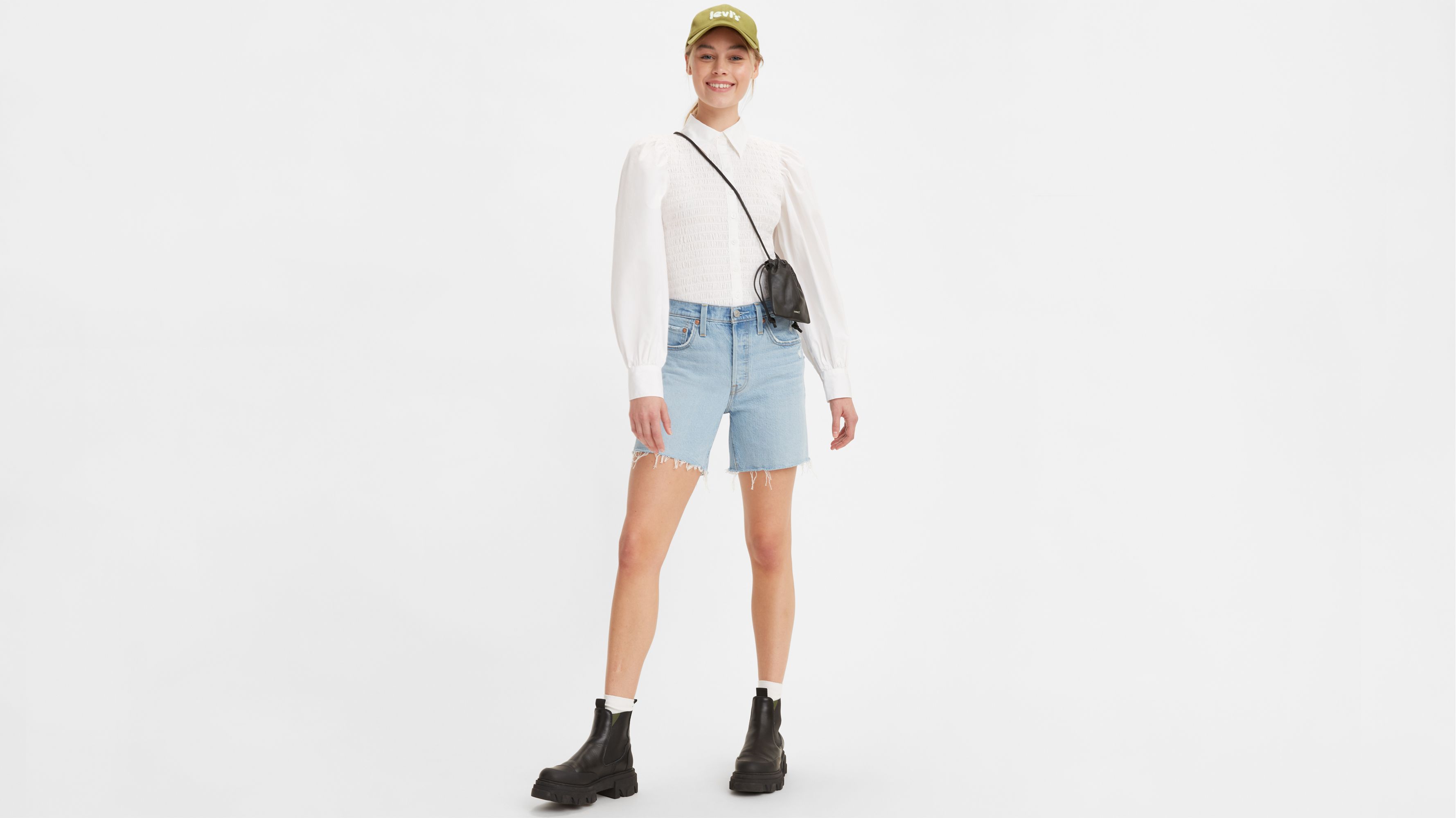 Levi's 501 knee length hot sale shorts