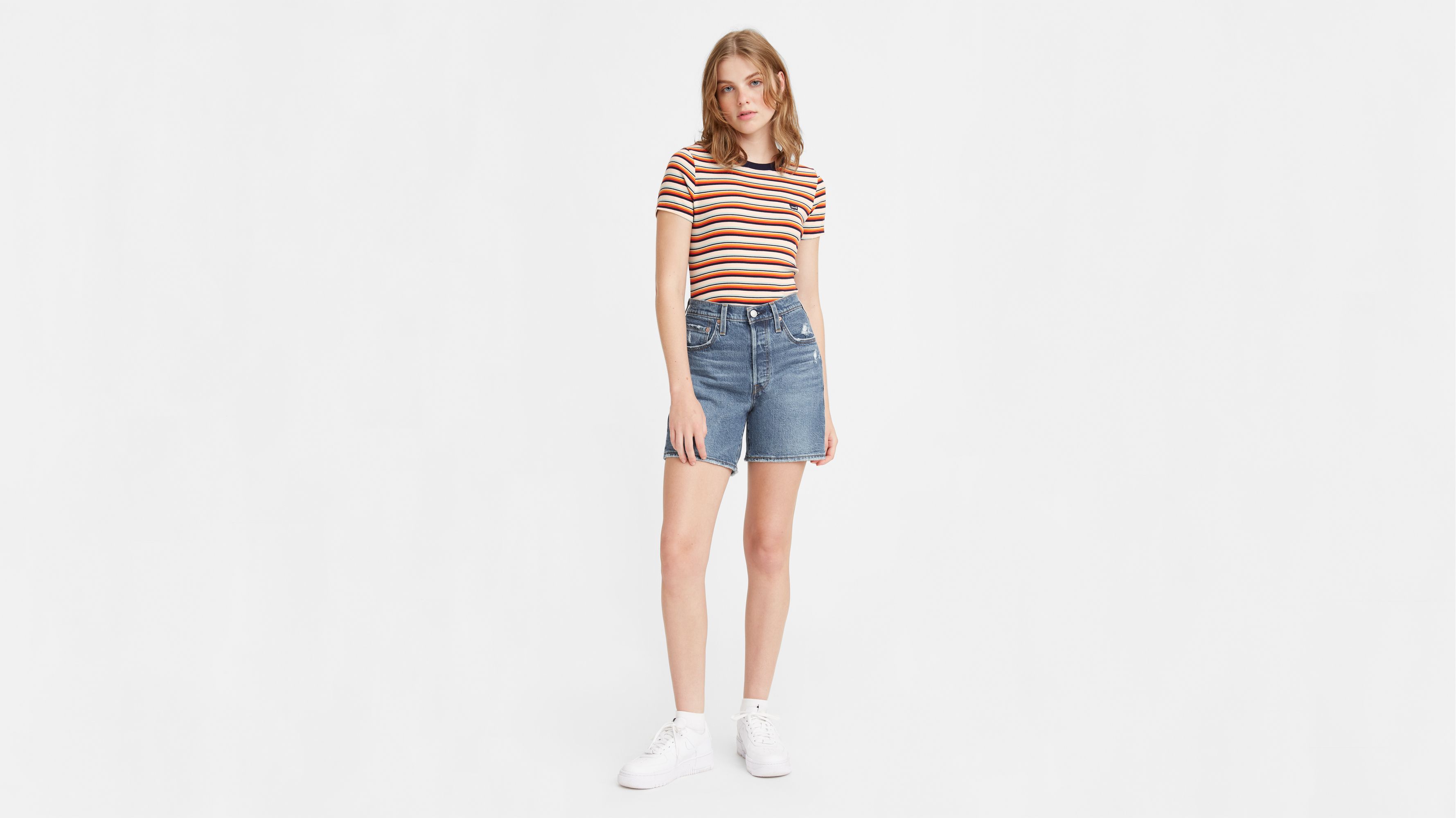 Calções Levis 501 Mid Thigh Short Azul de Mulher, 85833-0007