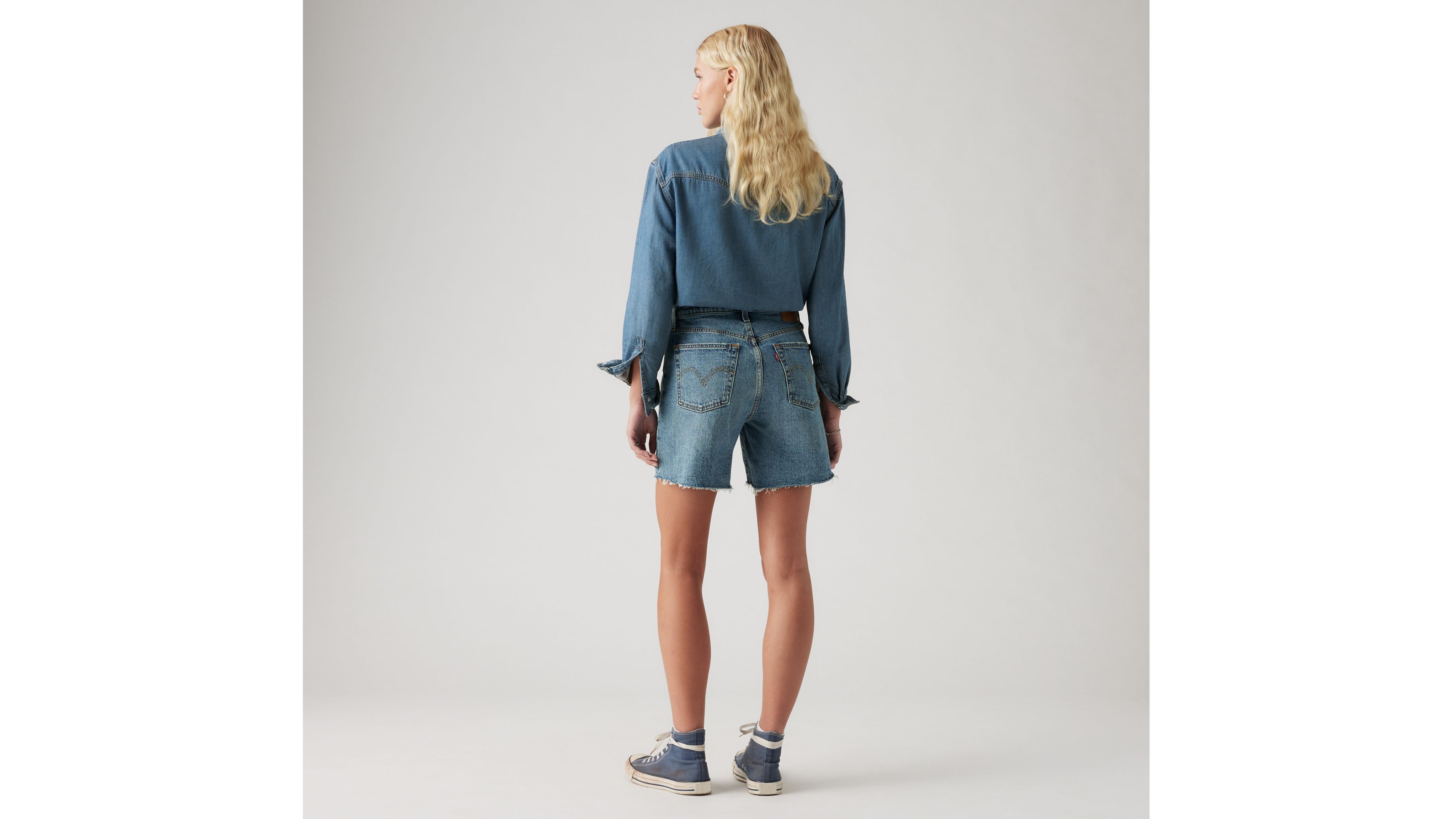 Women's Levi's® 501™ Mid-Thigh Frayed Jean Shorts