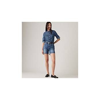 501® Mid Thigh Women's Shorts - Blue | Levi's® US