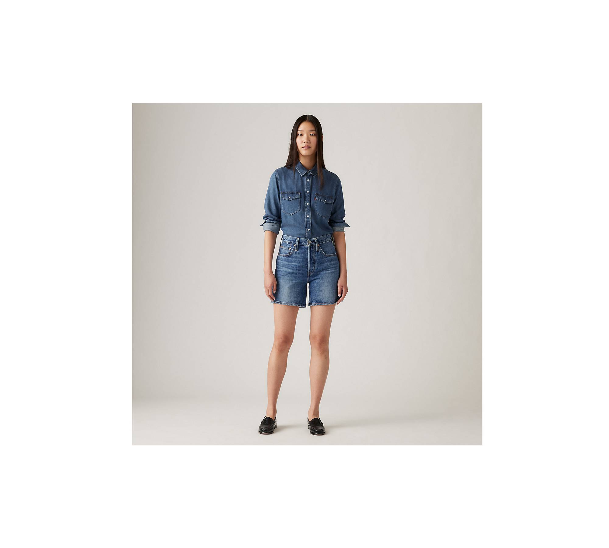 501® Mid Thigh Women's Shorts - Blue | Levi's® US