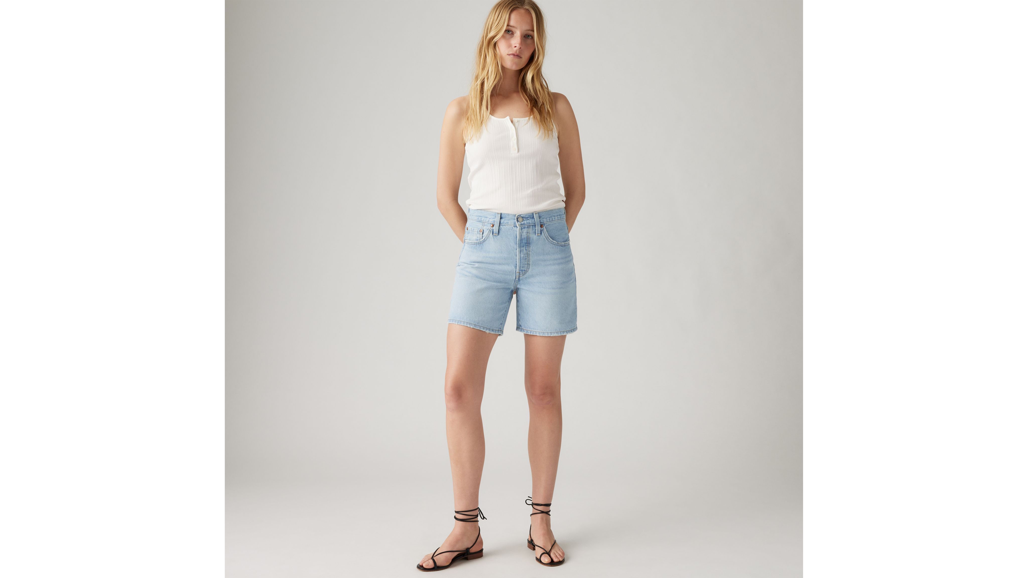 Calções de ganga 501®Mid Thigh, Bermudas e Shorts de mulher