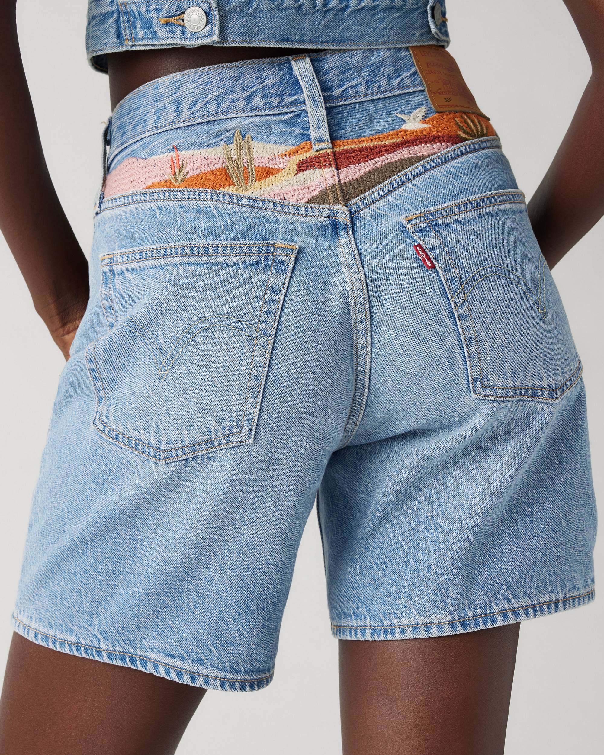 501® Original High Rise Mid-thigh Jean Shorts - Blue 501® Original High Rise Mid-thigh Jean Shorts - Blue