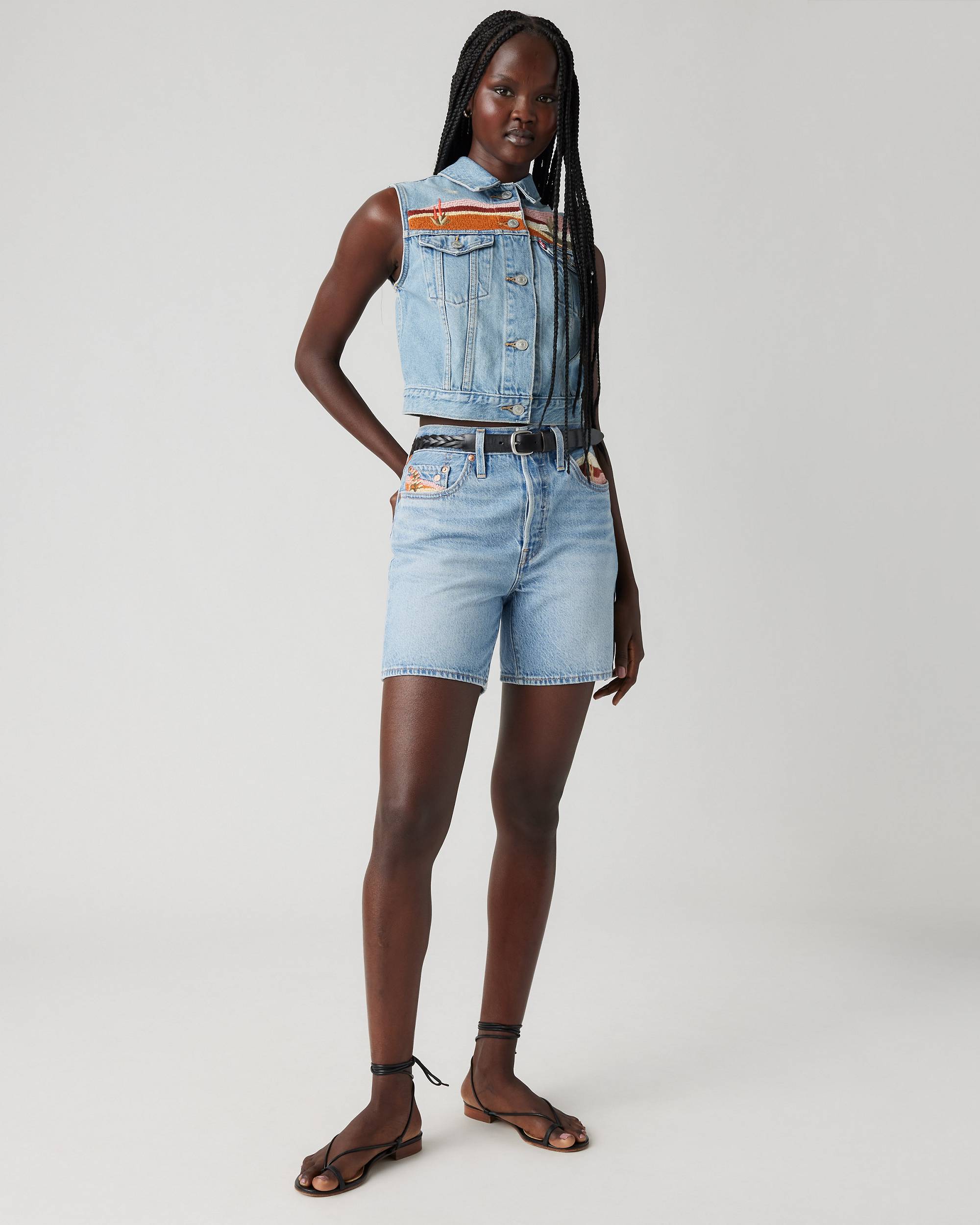 501® Original High Rise Mid-thigh Jean Shorts - Blue 501® Original High Rise Mid-thigh Jean Shorts - Blue