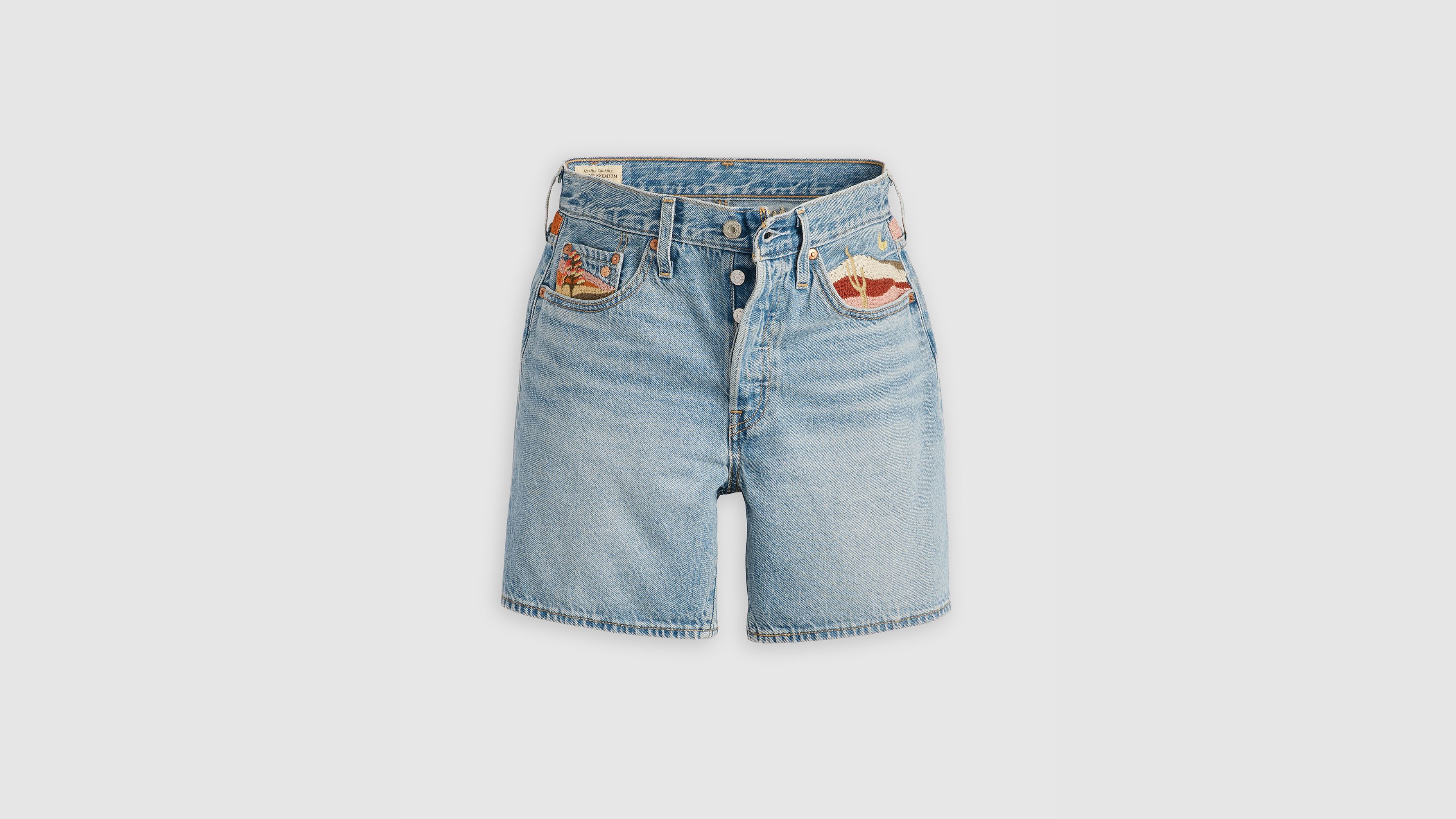 暑い夏もお洒落に【Levi's】501 Mid Thigh デニムショートパンツ 501® Original Fit High Rise Mid-thigh Lightweight Women's
