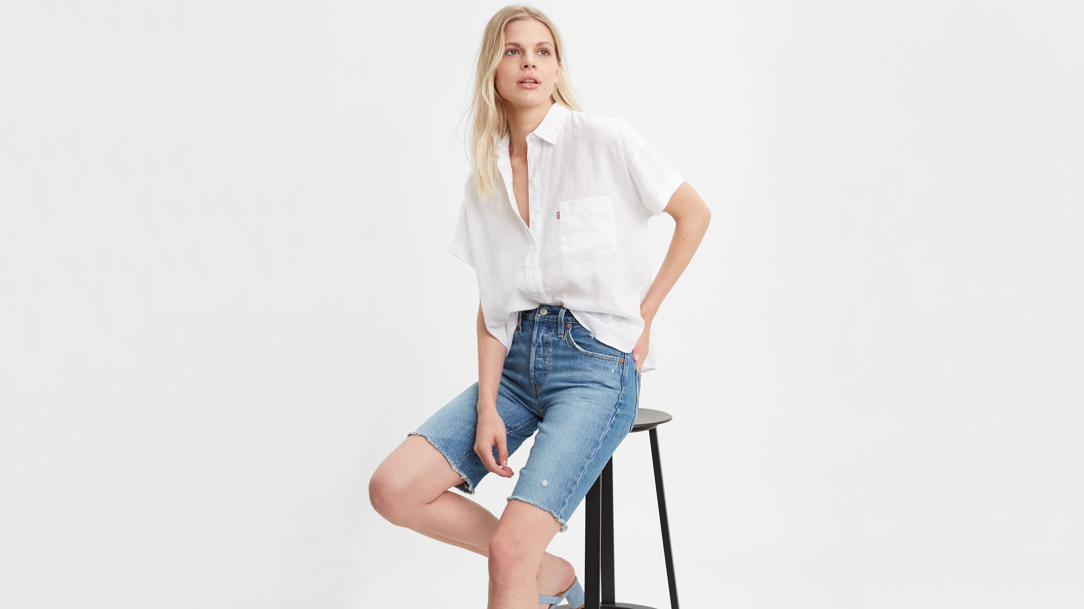 levi's 501 long shorts