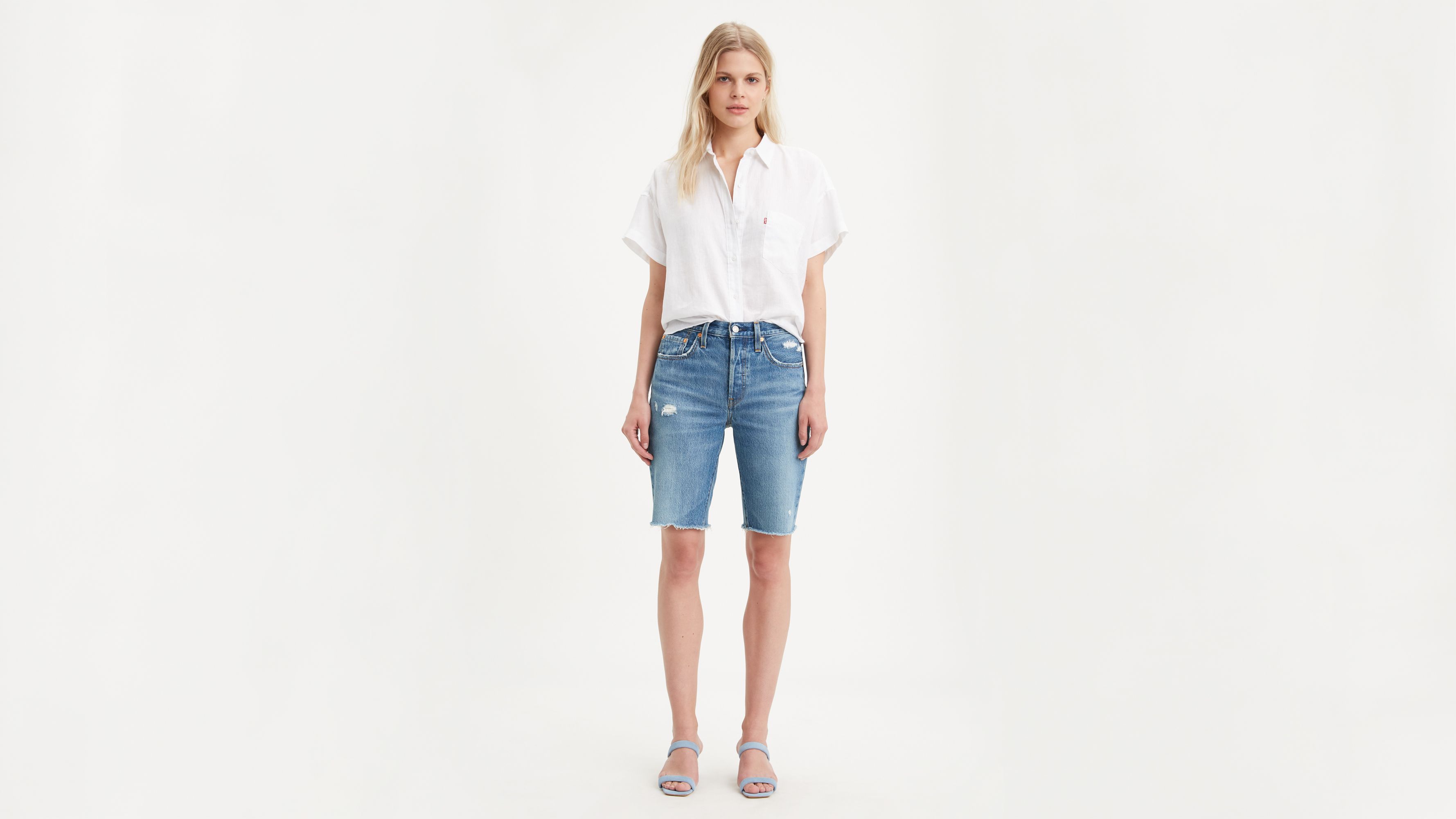 levi's 501 long denim shorts