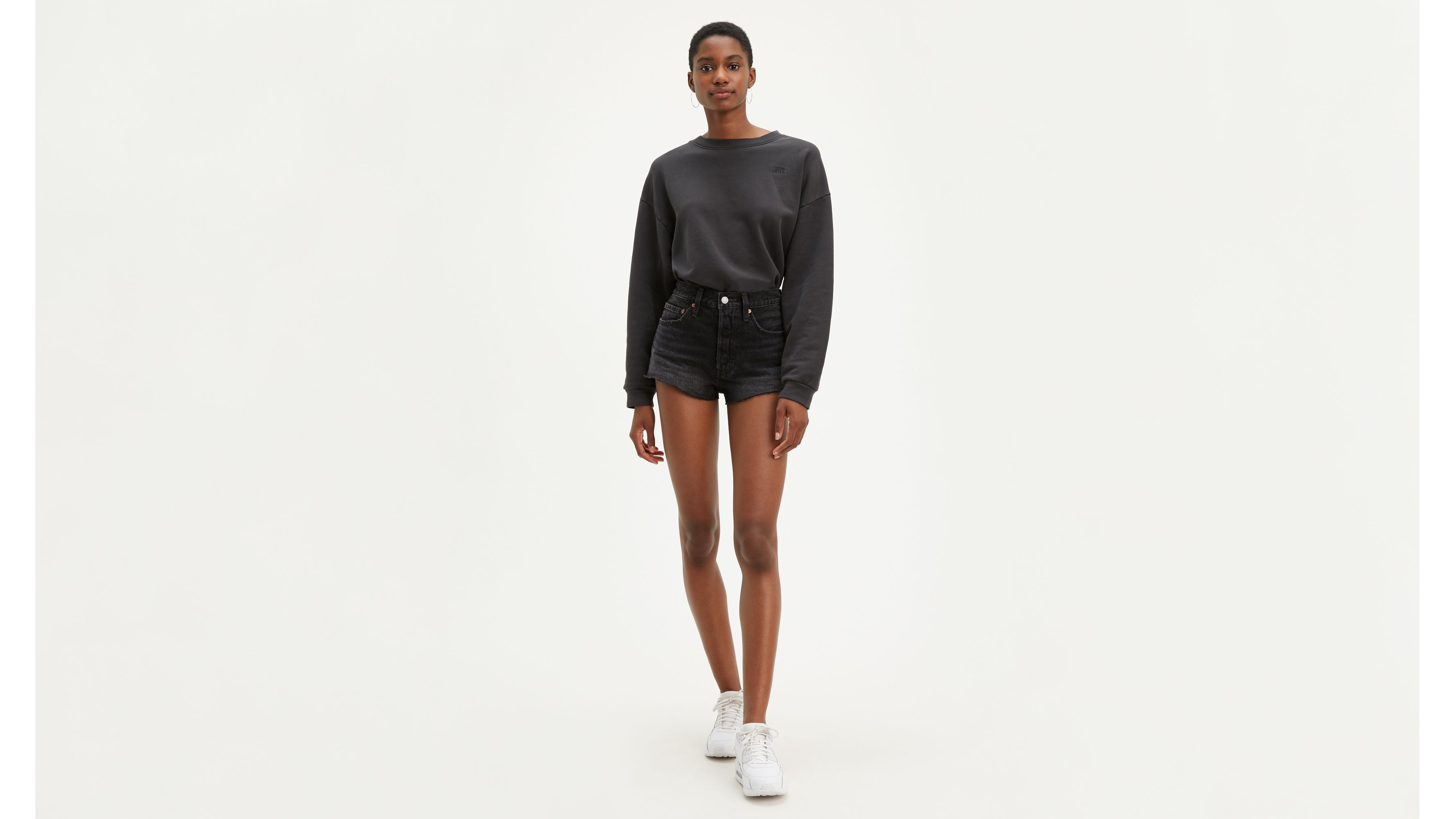 levis black shorts womens
