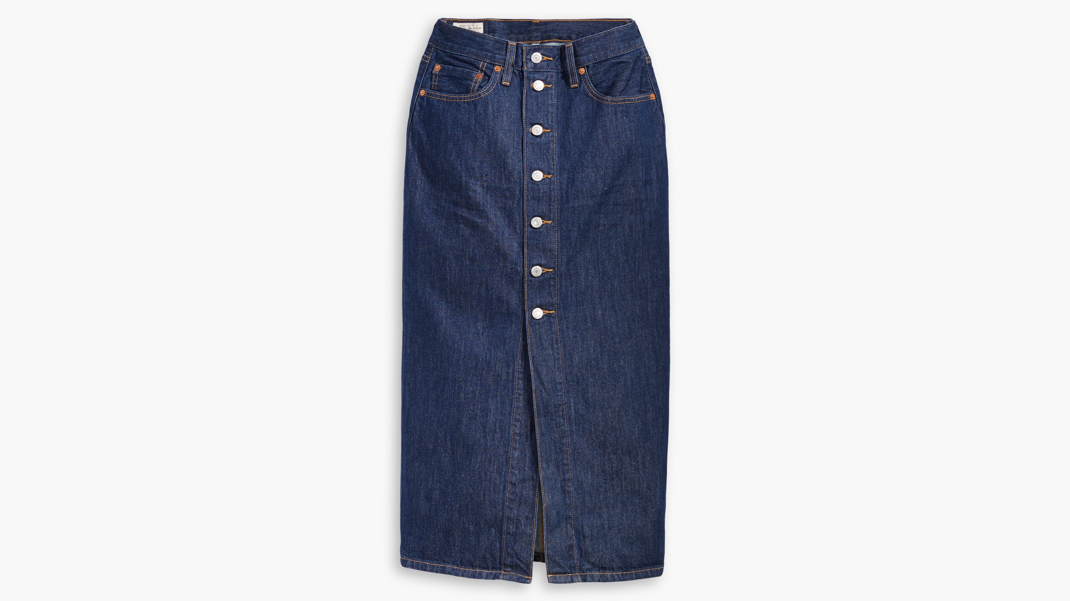 levi's button front skirt