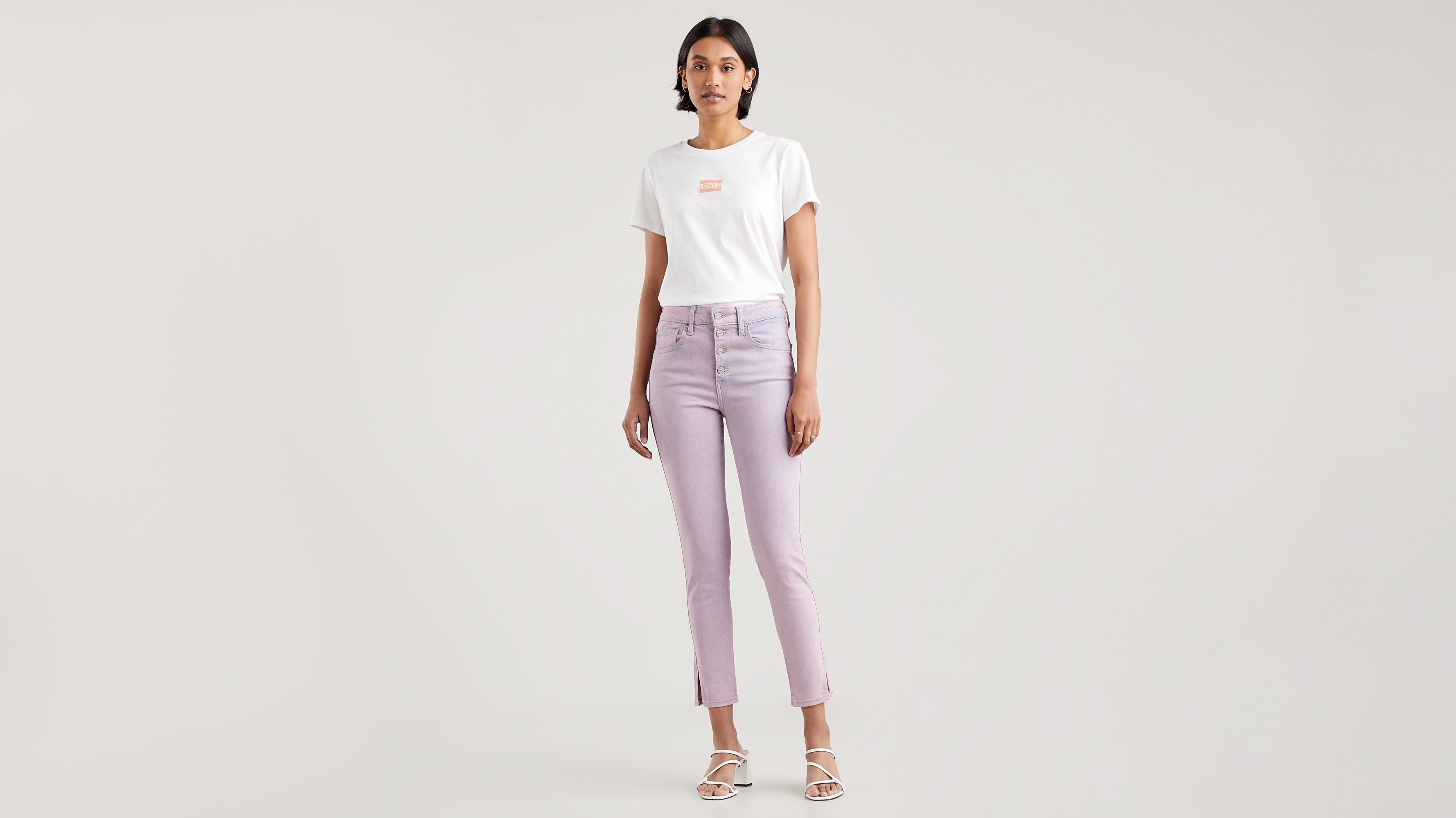 721™ High Rise Exposed Button Skinny Jeans - Purple | Levi's® SE