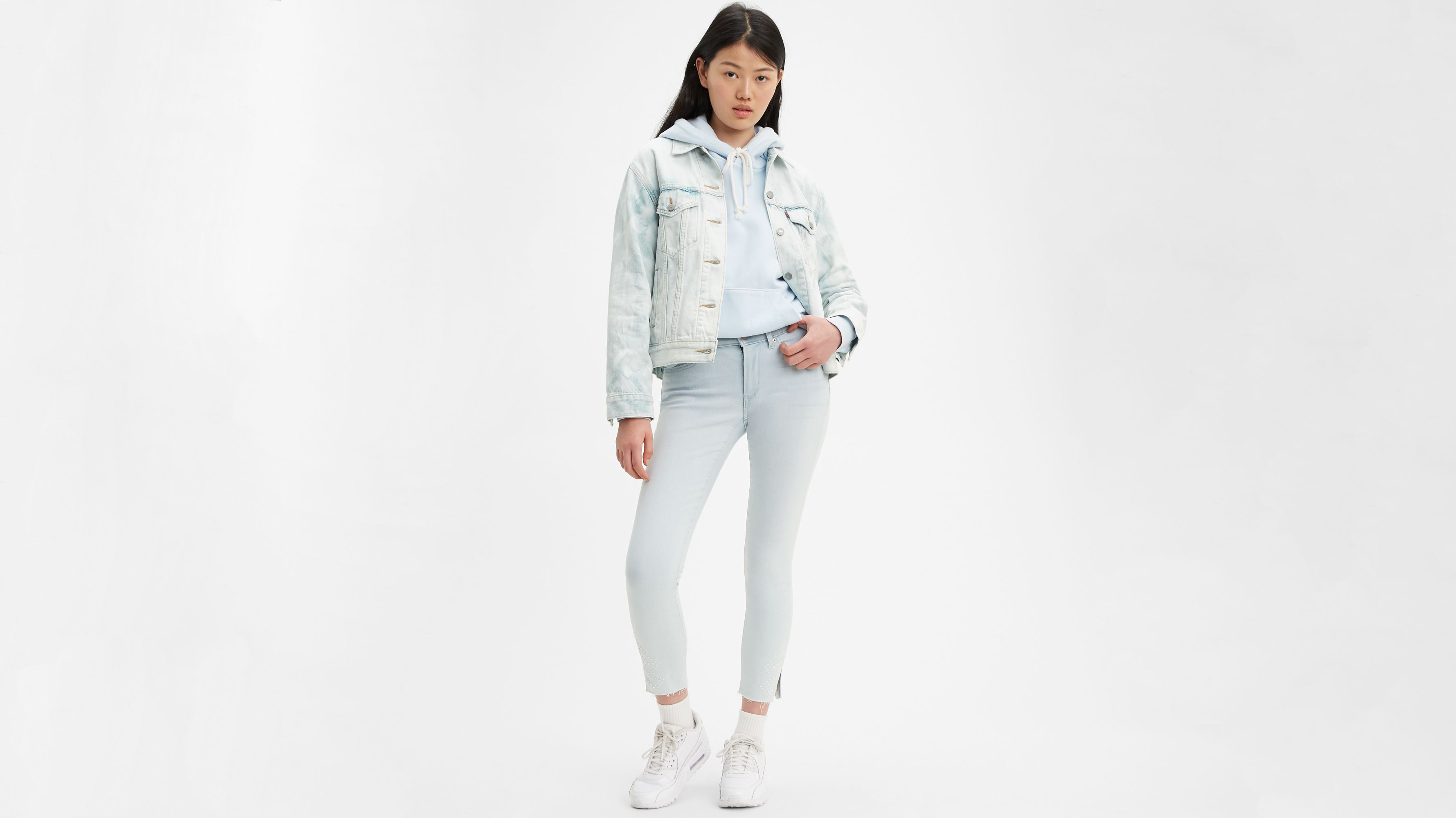 levi's 711 skinny ankle jeans white