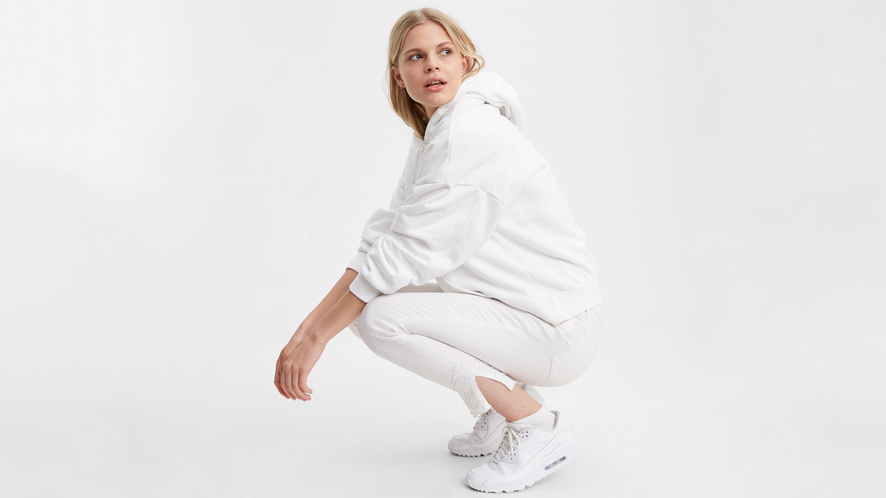 levi's 711 skinny ankle jeans white