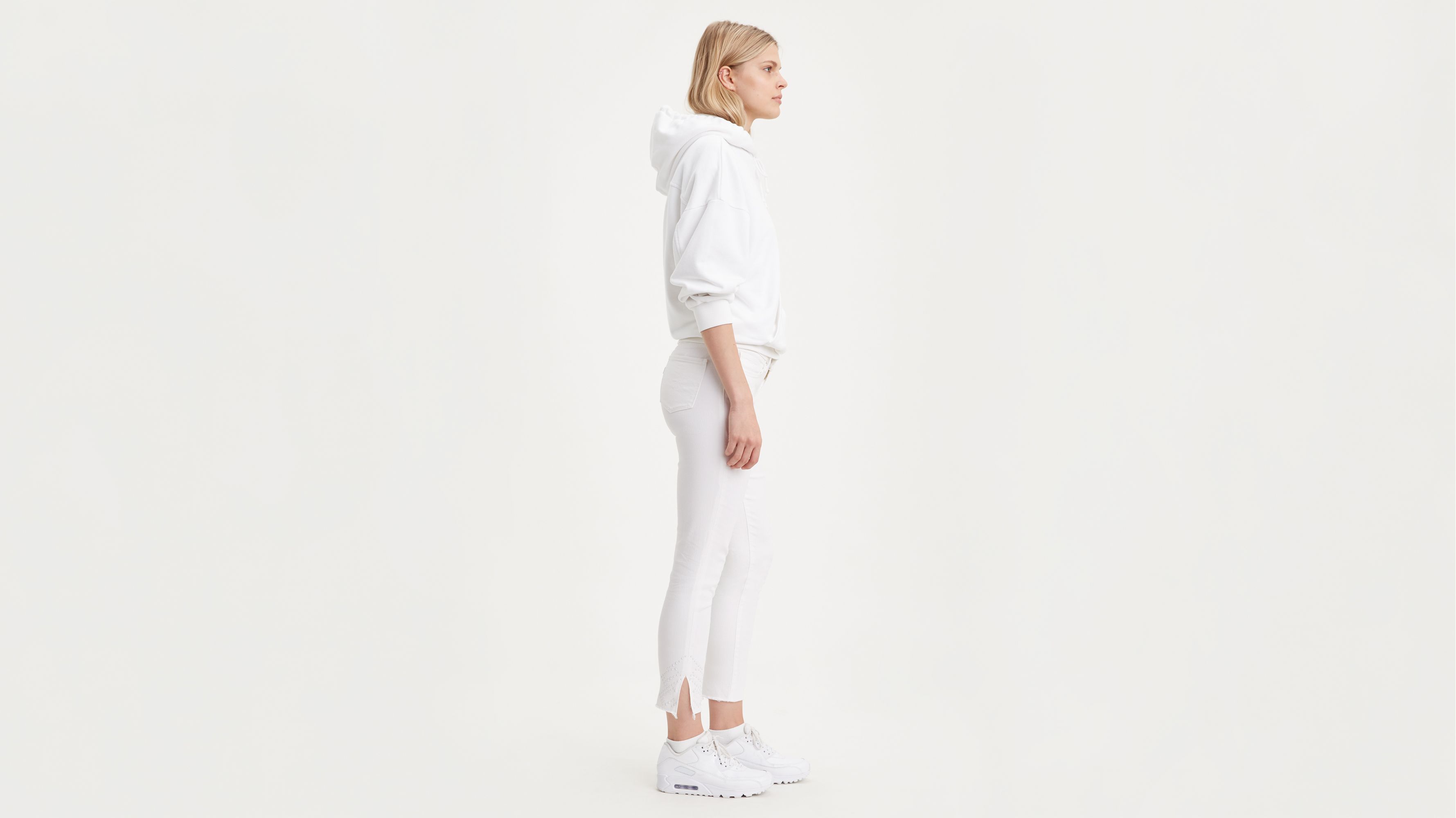 levi's 711 skinny ankle jeans white