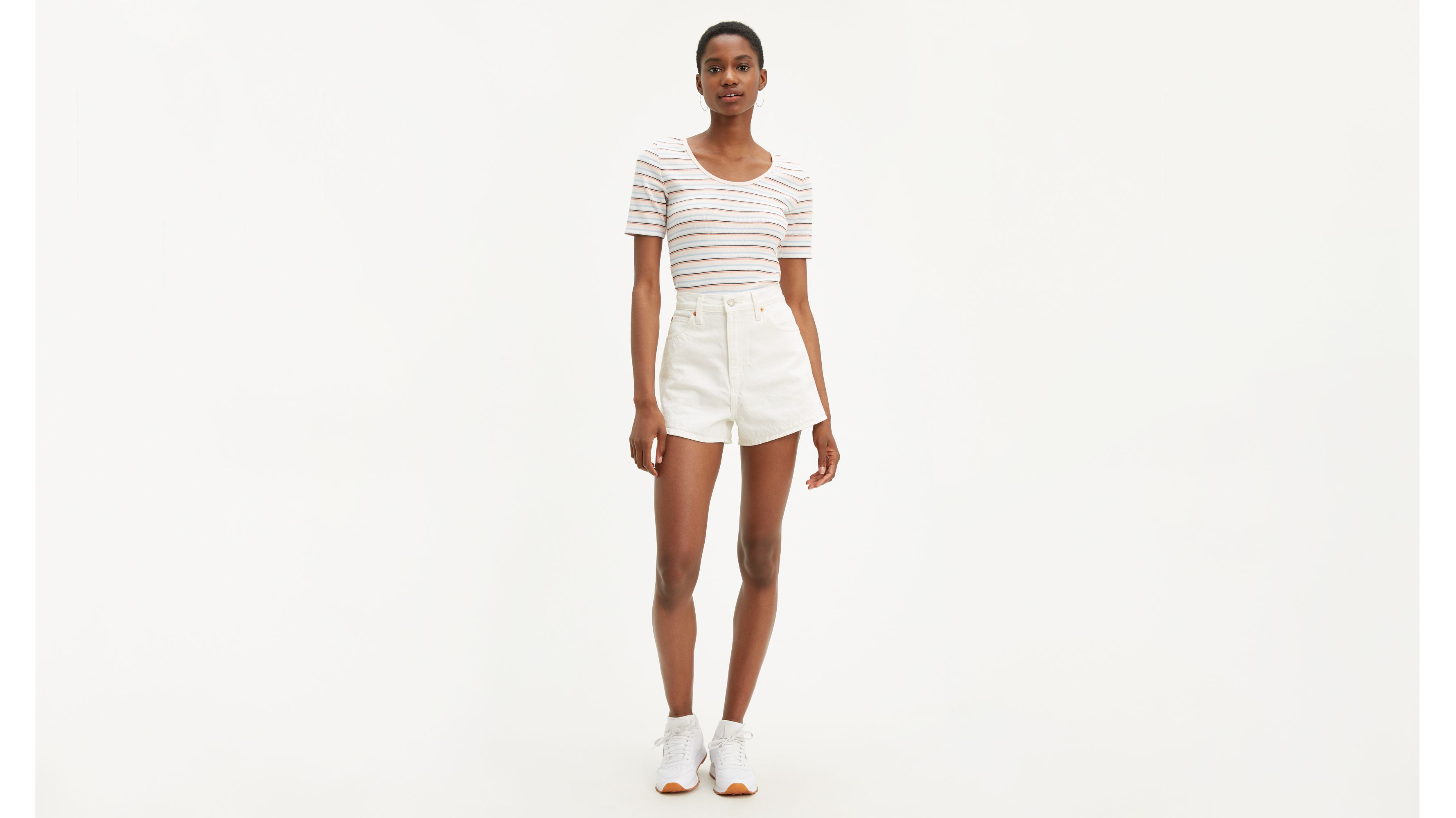 Wide Leg Mid Length Womens Shorts - White | Levi's® US