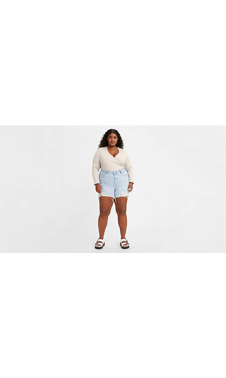 501 Original High Rise Women S Shorts Plus Size Medium Wash Levi S Ca