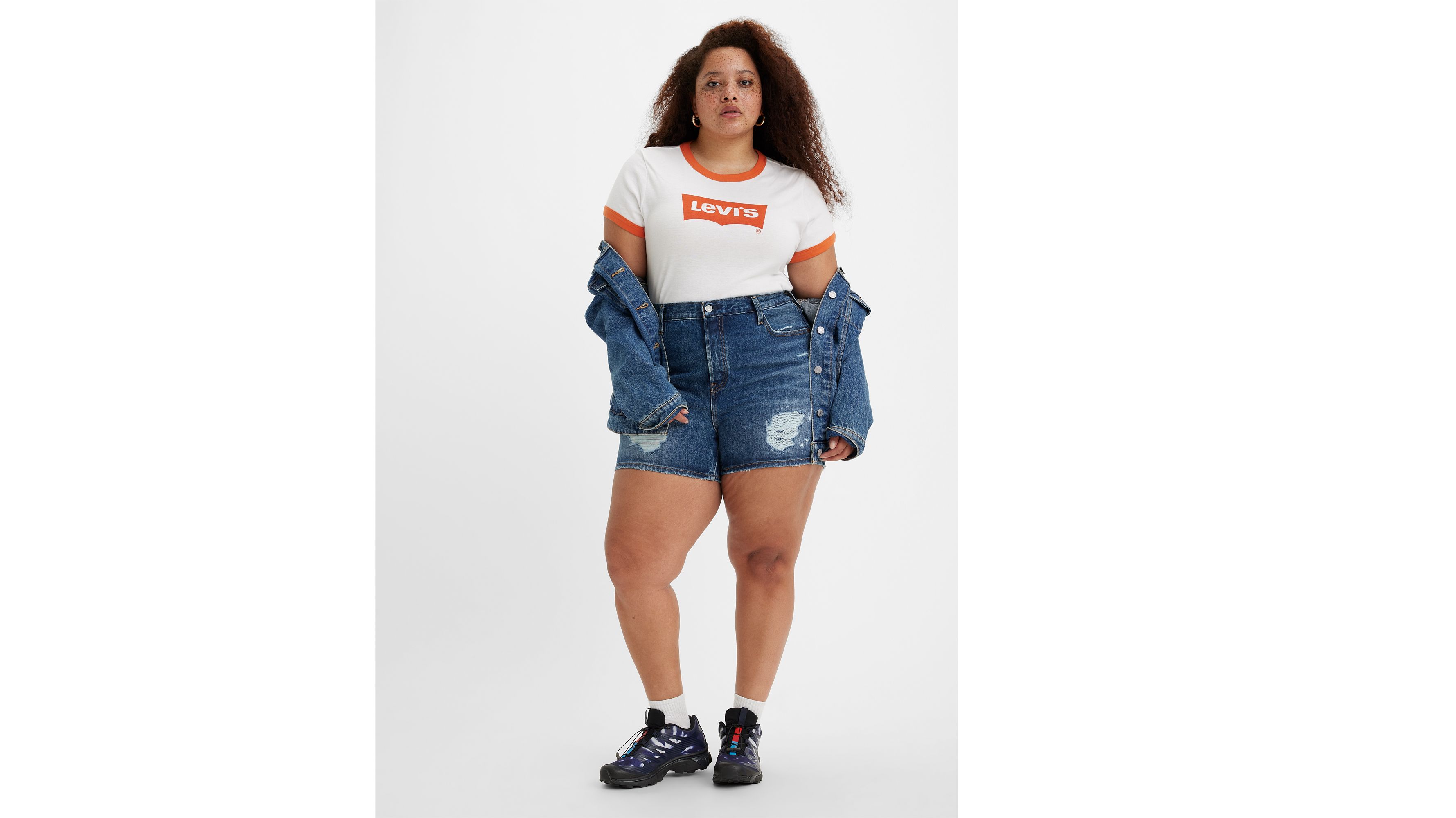 501® Women's Shorts (plus Size) - Dark Wash | Levi's® US