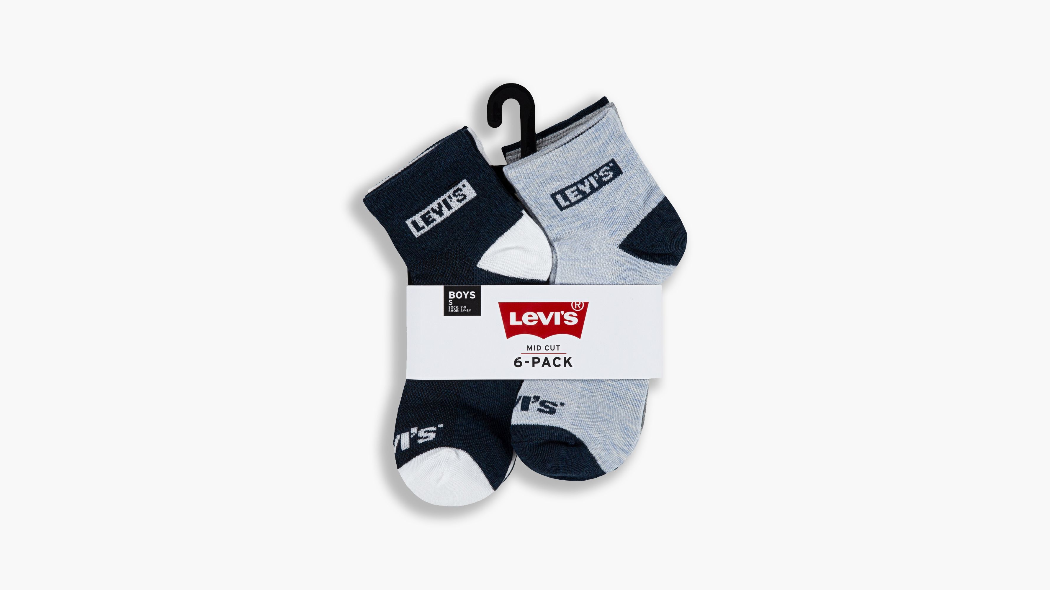 Paquete de 6 pares de calcetines de altura media para niños 3