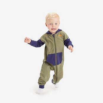 Baby Colorblocked Hooded Coverall 3
