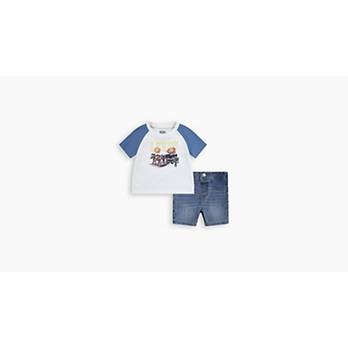 Baby Levi's Bear Raglanshirt und Shorts 4