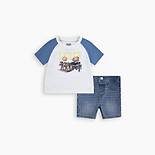Zestaw niemowlęcej koszulki z rękawami raglanowymi i szortów Levi Bear 4