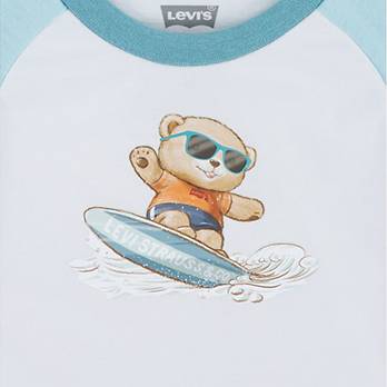 Completo con short e T-shirt con orso sul surf per neonati 6