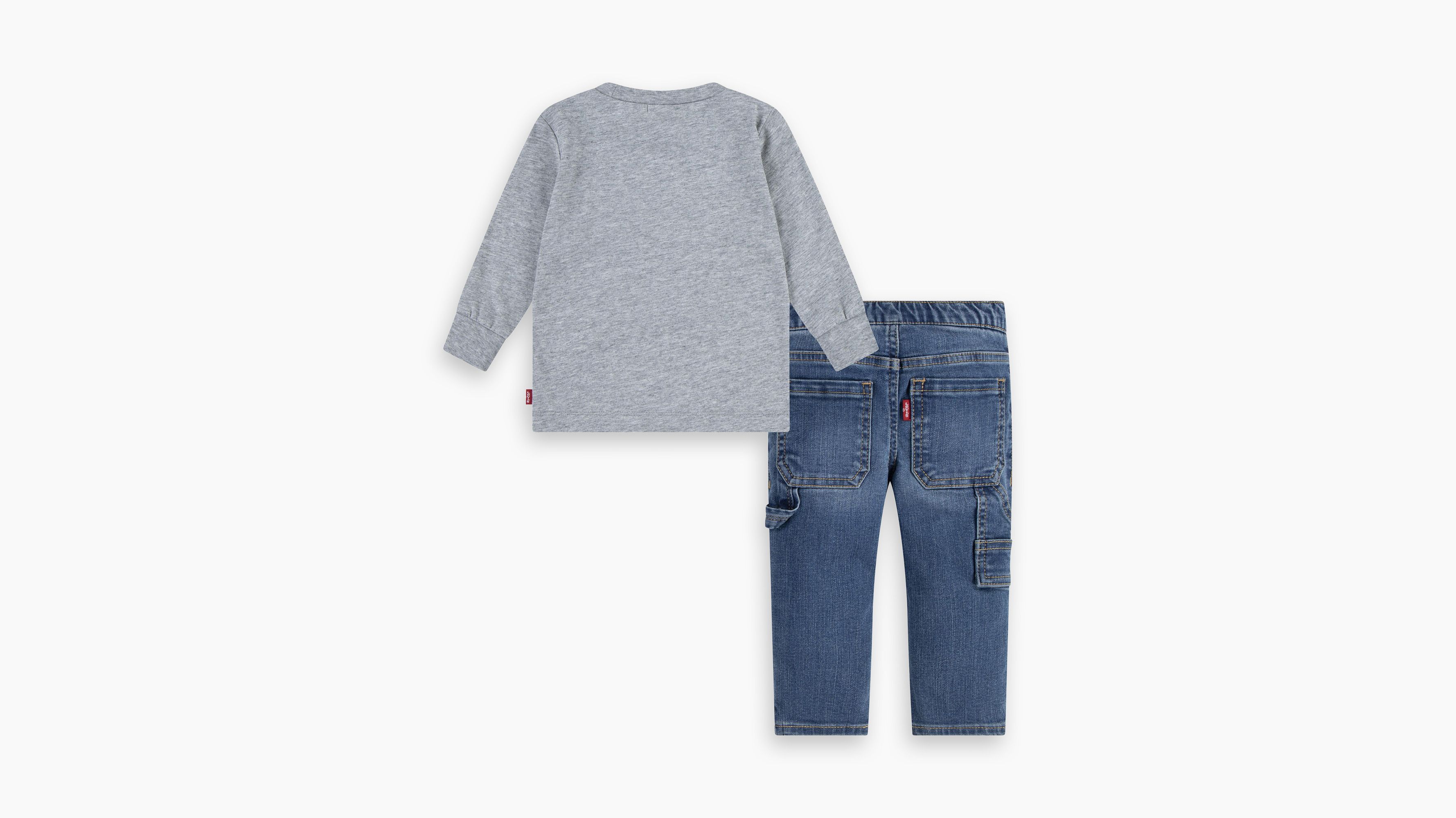 Set camiseta cowboy y pantalones de carpintero para bebé 2