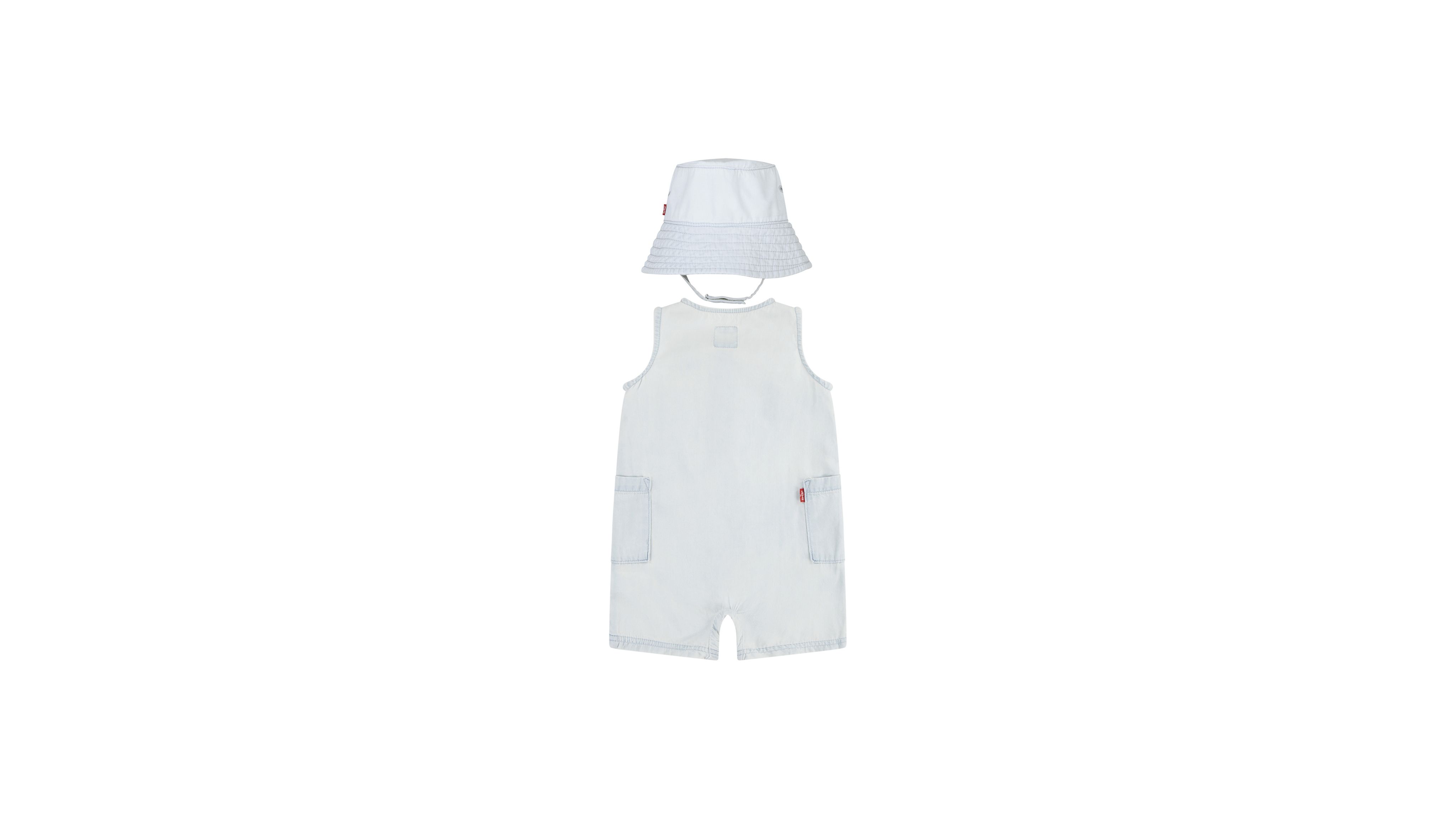 Baby Denim Romper & Bucket Hat 2