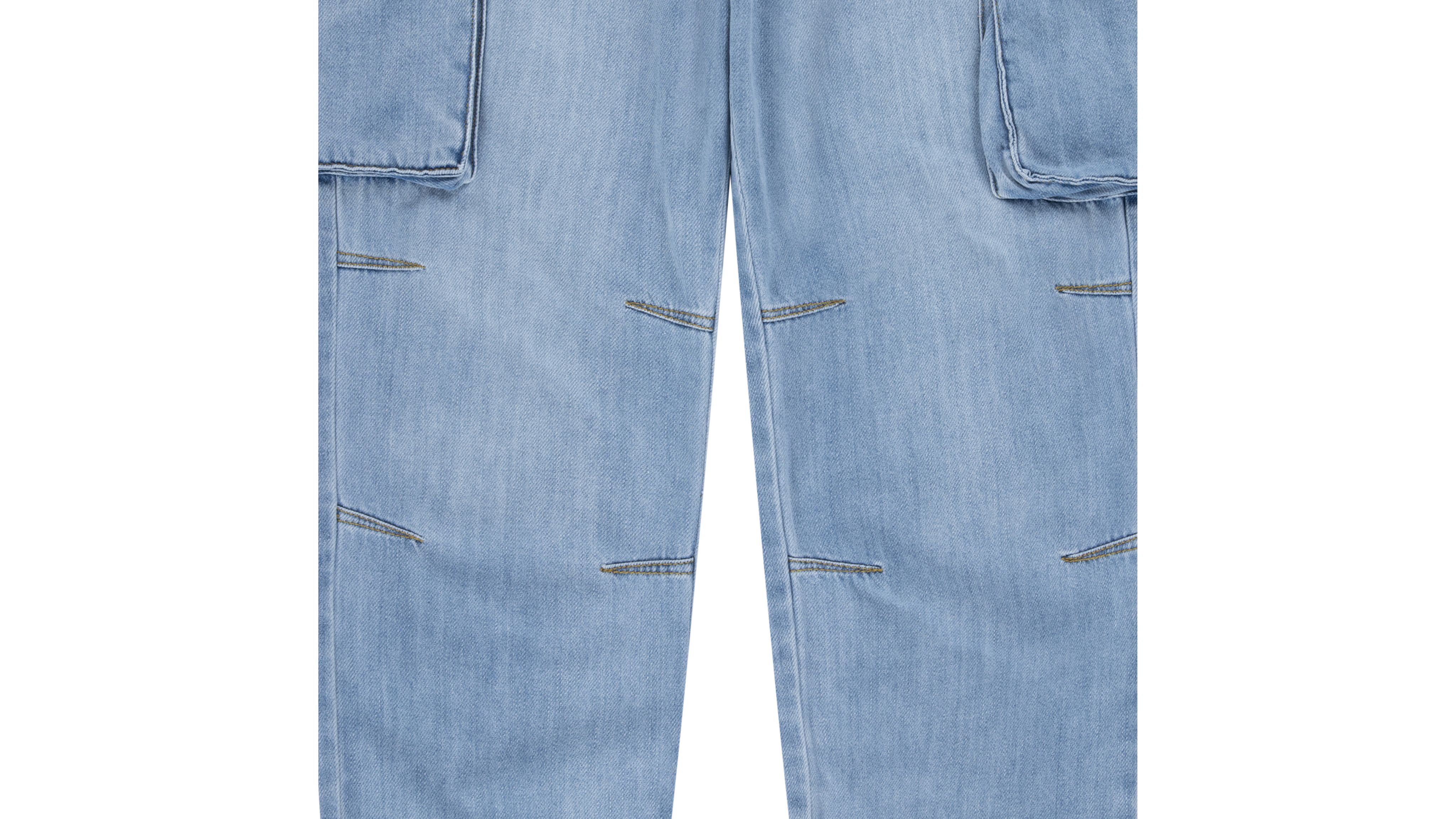 Kids Denim Parachute Cargo Trousers 10