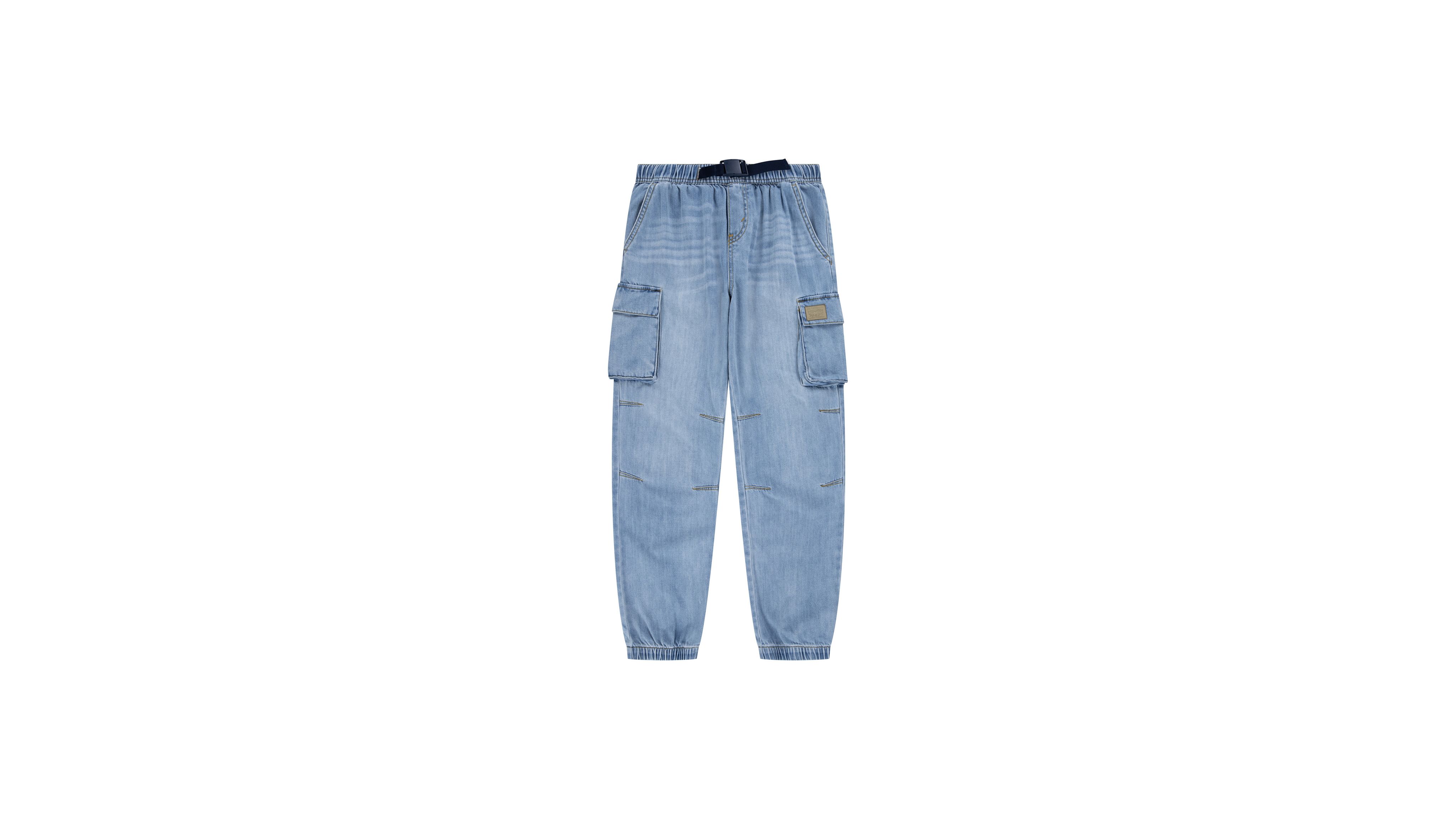 Kids Denim Parachute Cargo Trousers 5