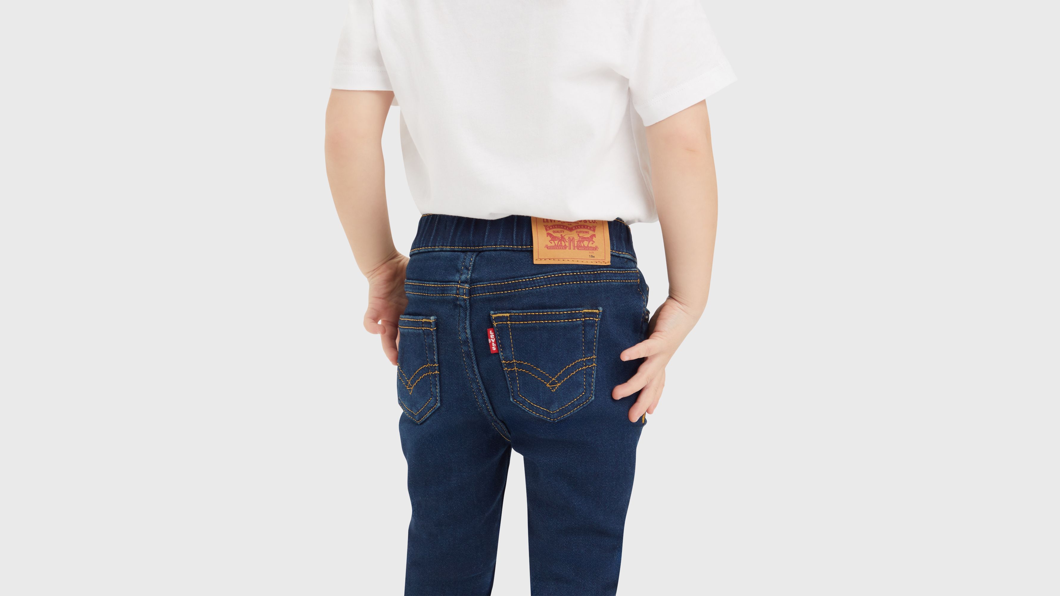 Baby Skinny Dobby Pull On Pants - Blue