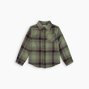 Kids Plaid Flannel Pocket Shirt 1