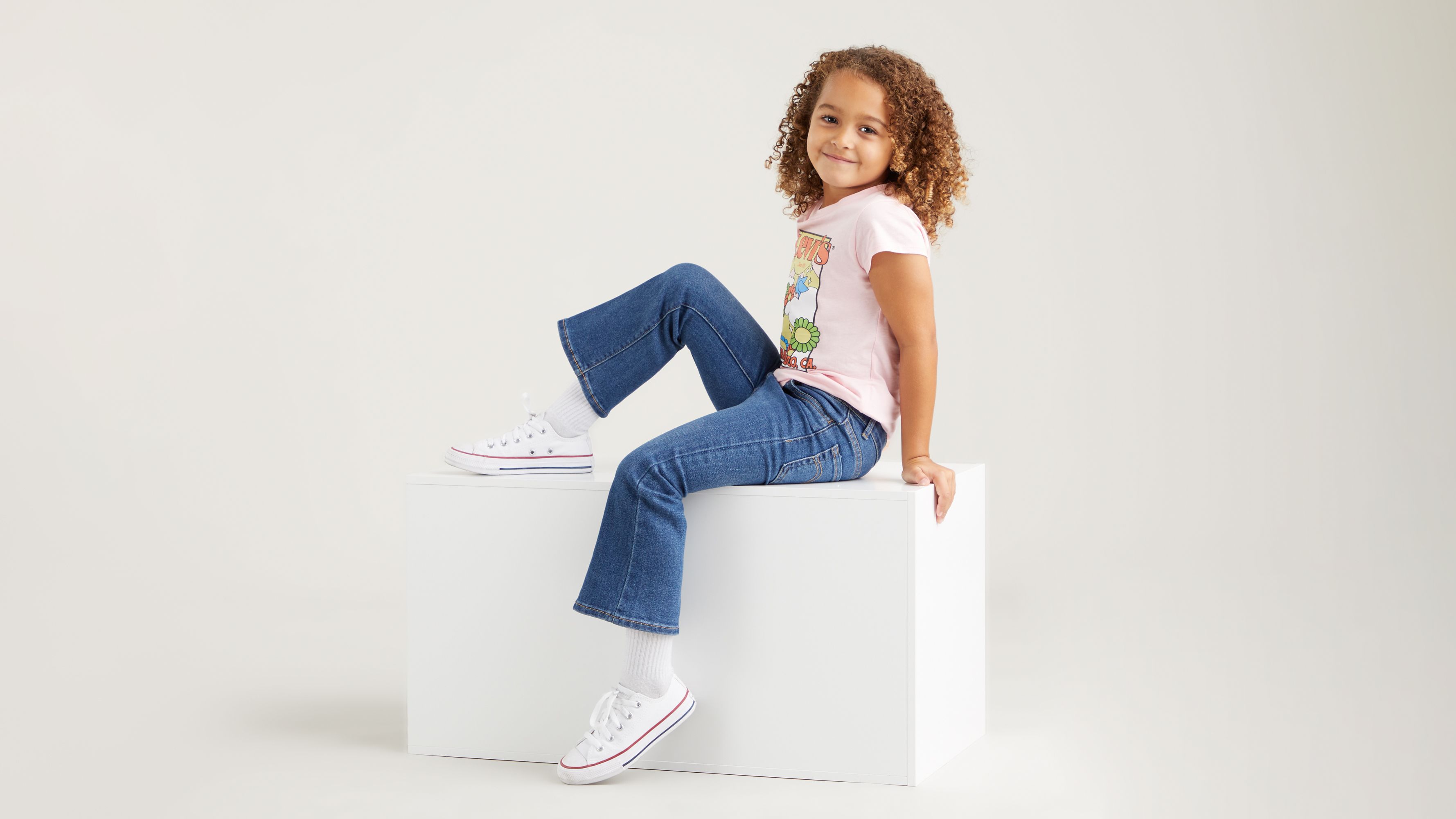 Kids High Rise Crop Flare Jeans 3