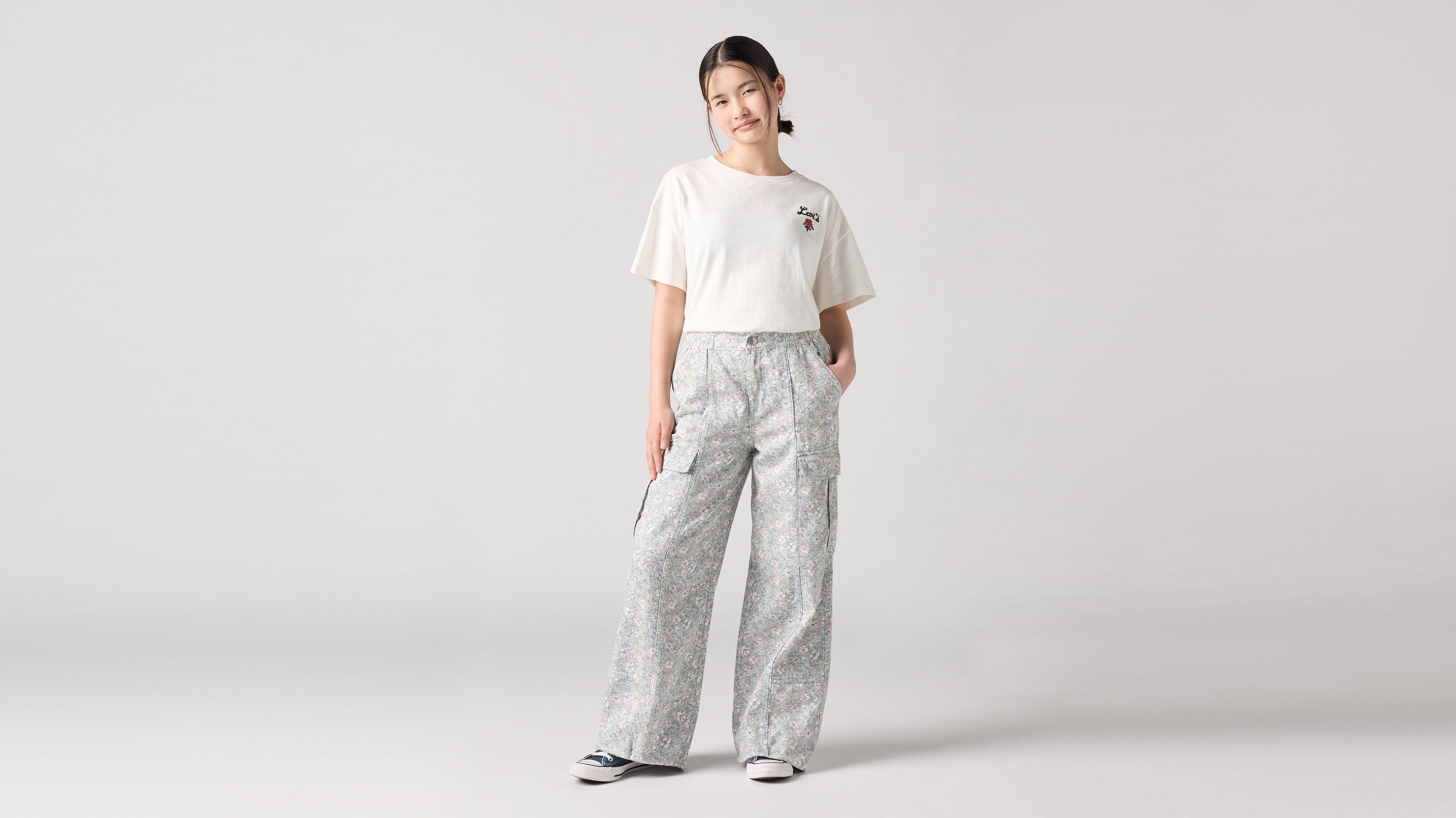 Baggy Ado Fille Pantalon Cargo Pour Filles 7-12 Ans Baggy En Coton