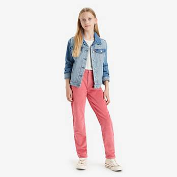 Mom jeans mini in velluto a coste per teenager 1