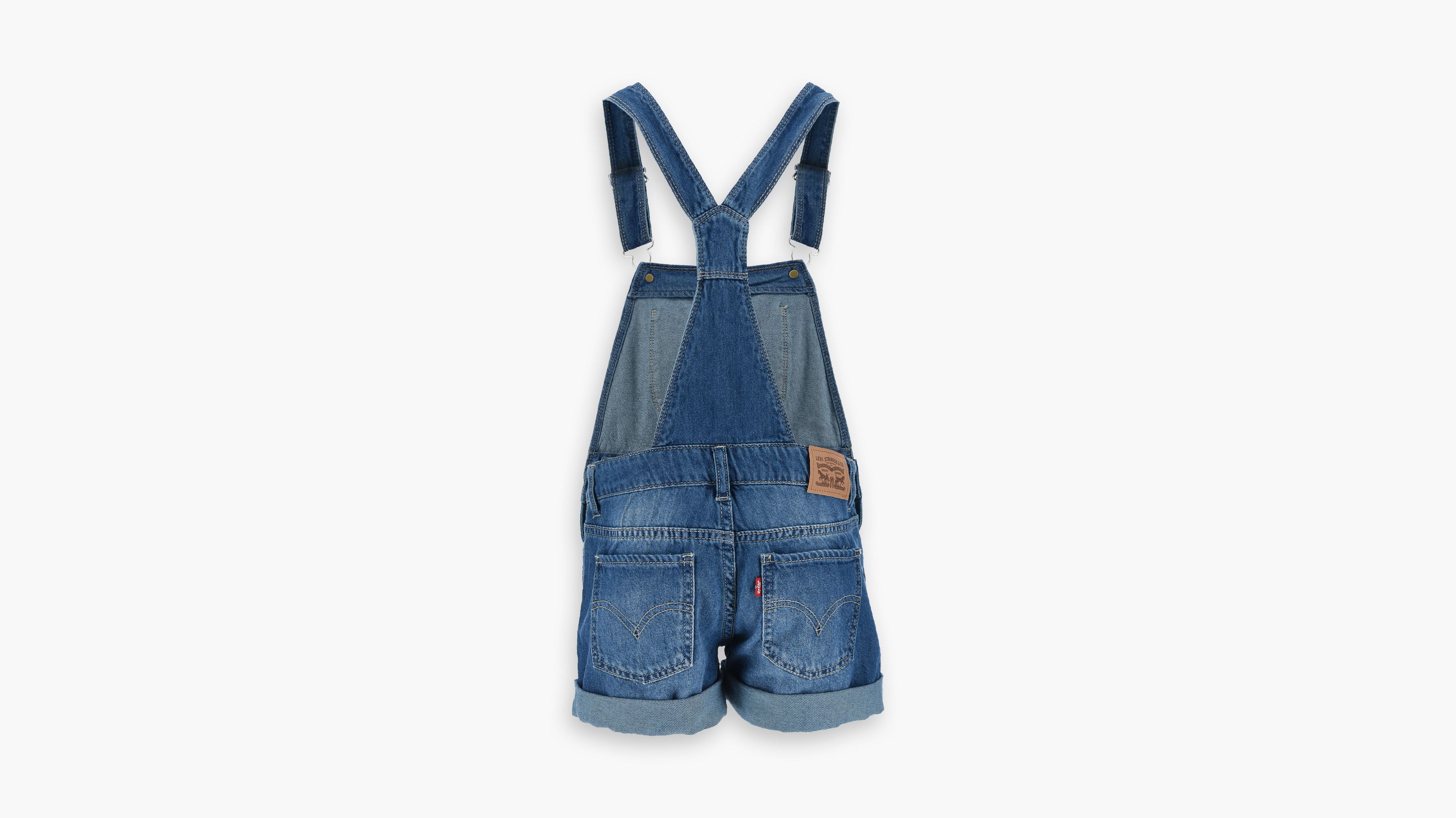 Salopette Courte Levi's Lvg Railroad Stripe Pour Fille - 100% Coton Dénim