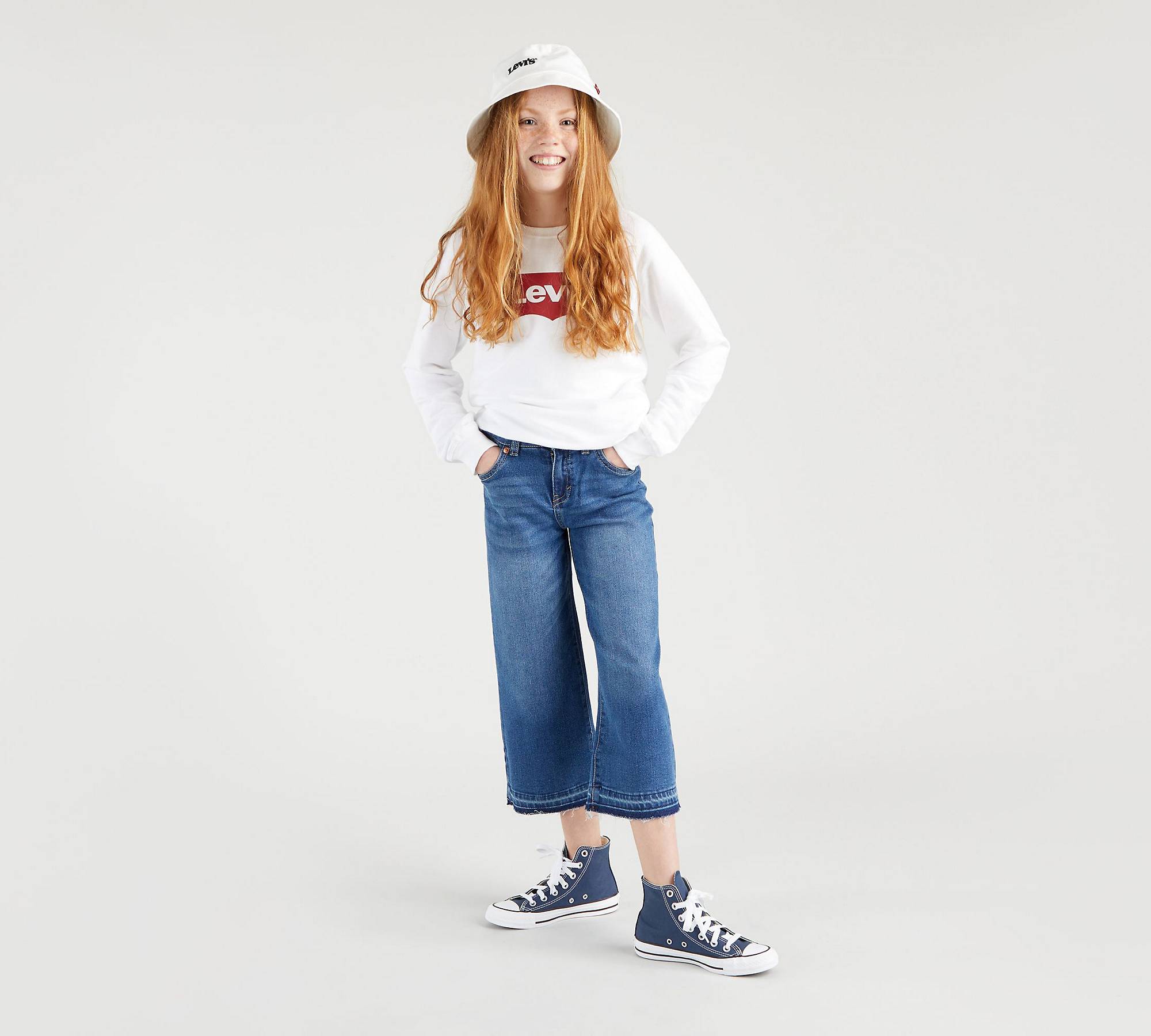 Jean Cropped jambe large pour adolescent 1