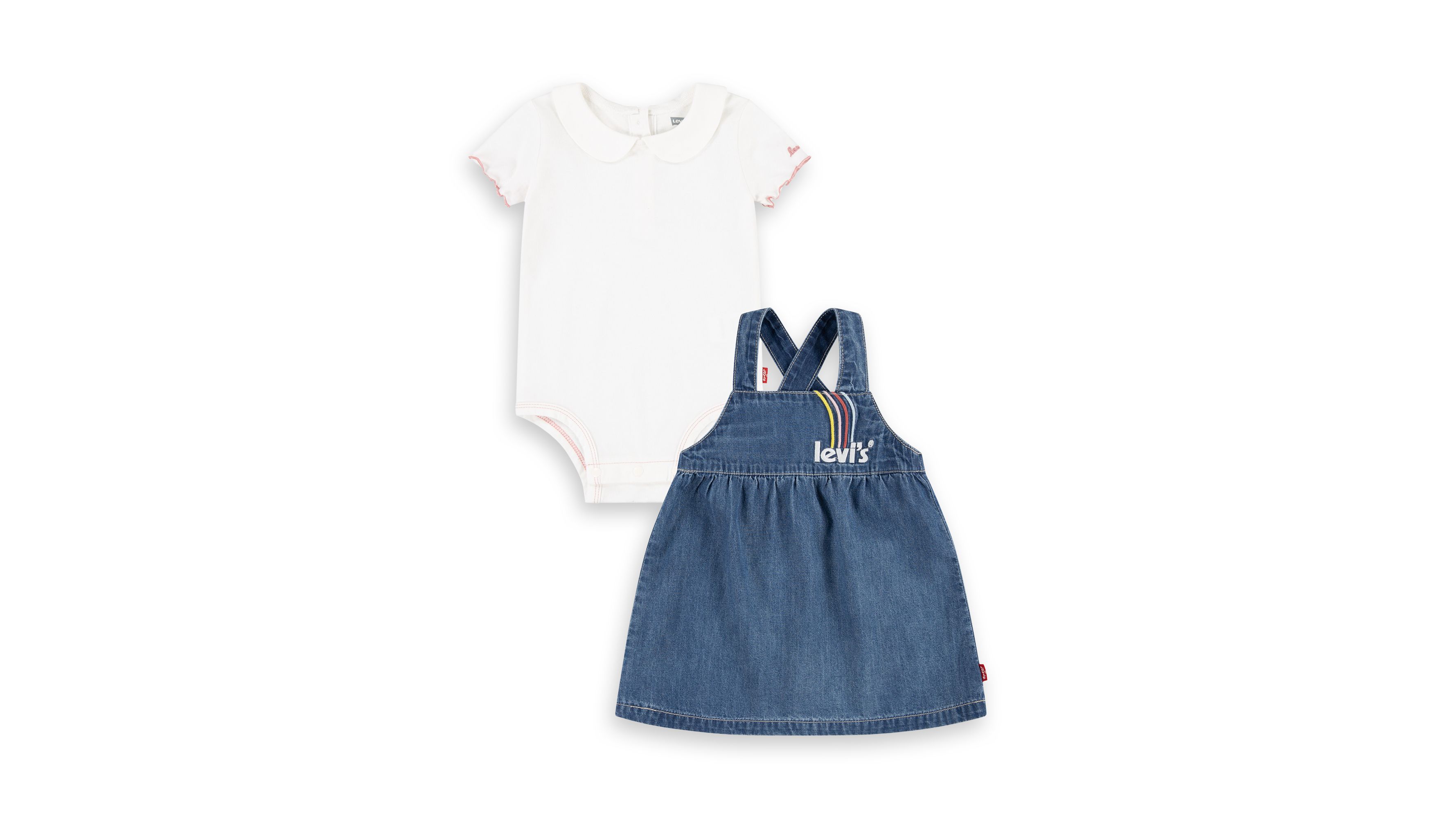 Conjunto de peto de falda con arcoíris y top 1