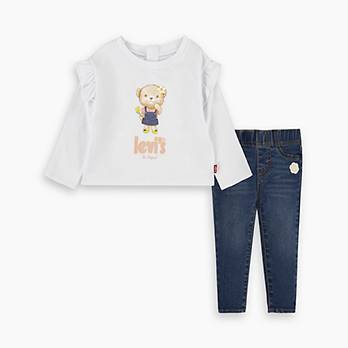 Baby Ruffle Tee and Jeans Set 1