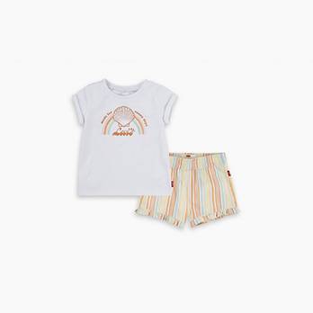 Completo con short e T-shirt con conchiglia per neonati 4
