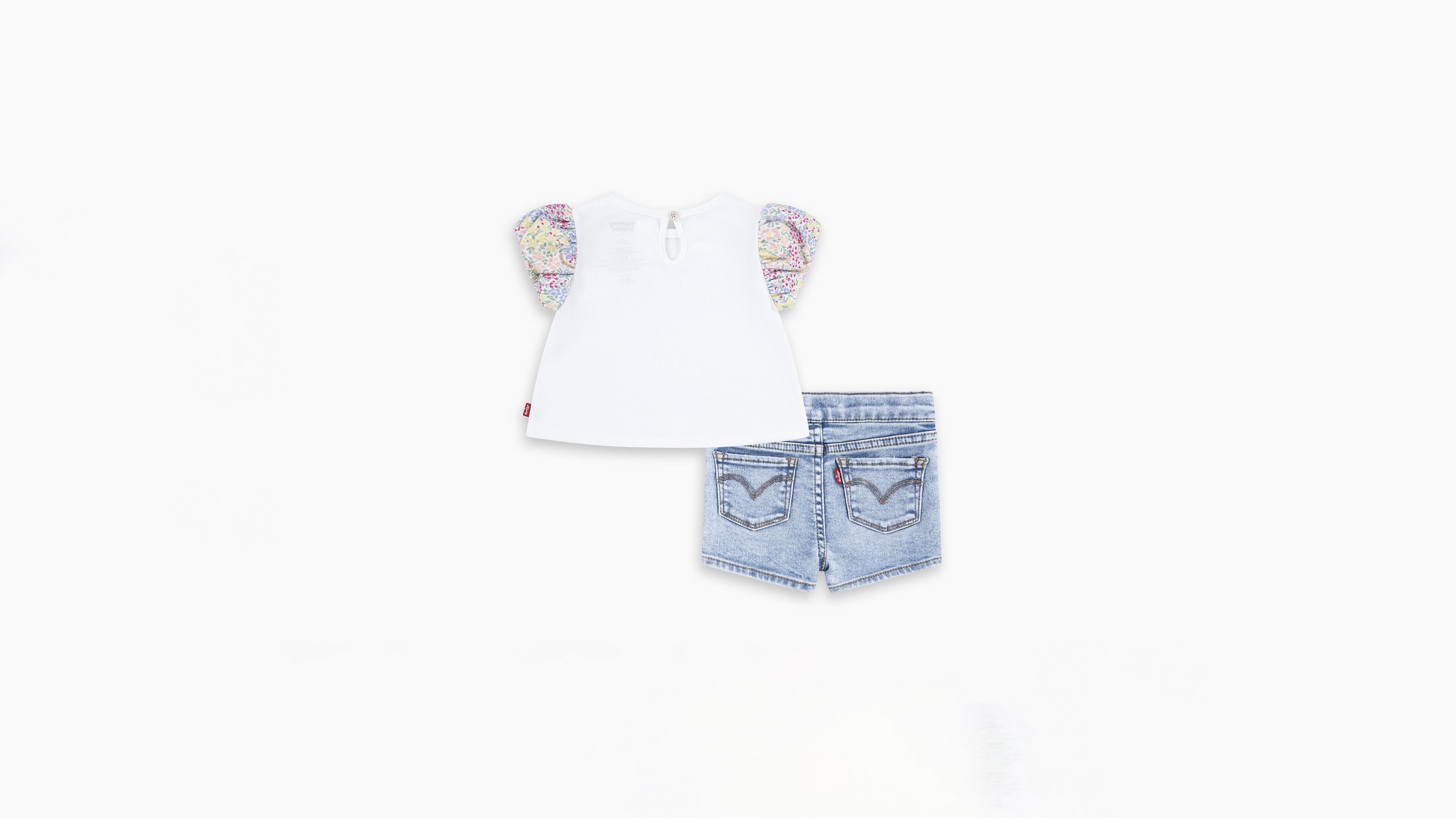 Baby set med blommig T-shirt med ärm och shorts 5