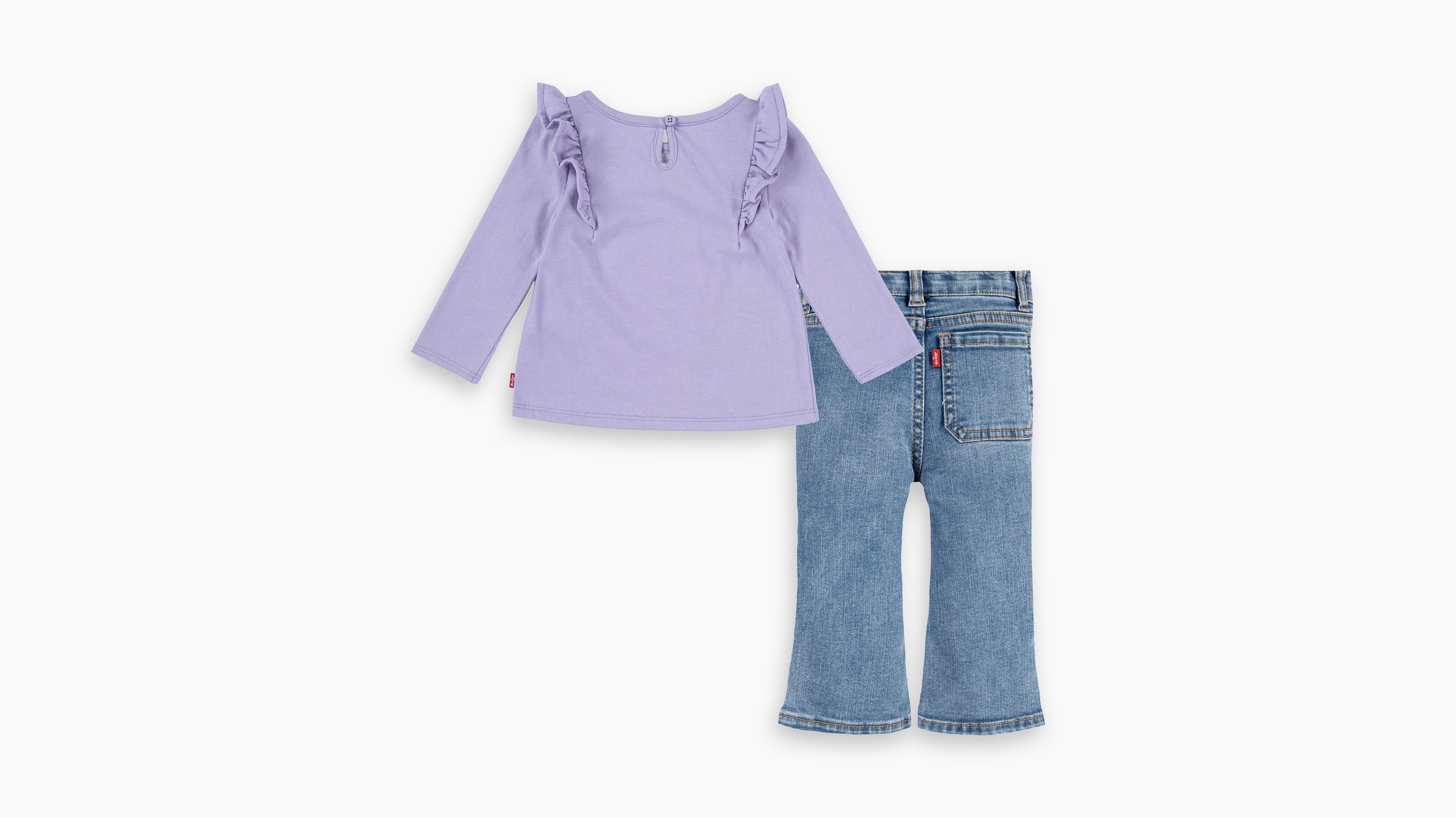 Completo due pezzi T-shirt e jeans svasati neonata 2