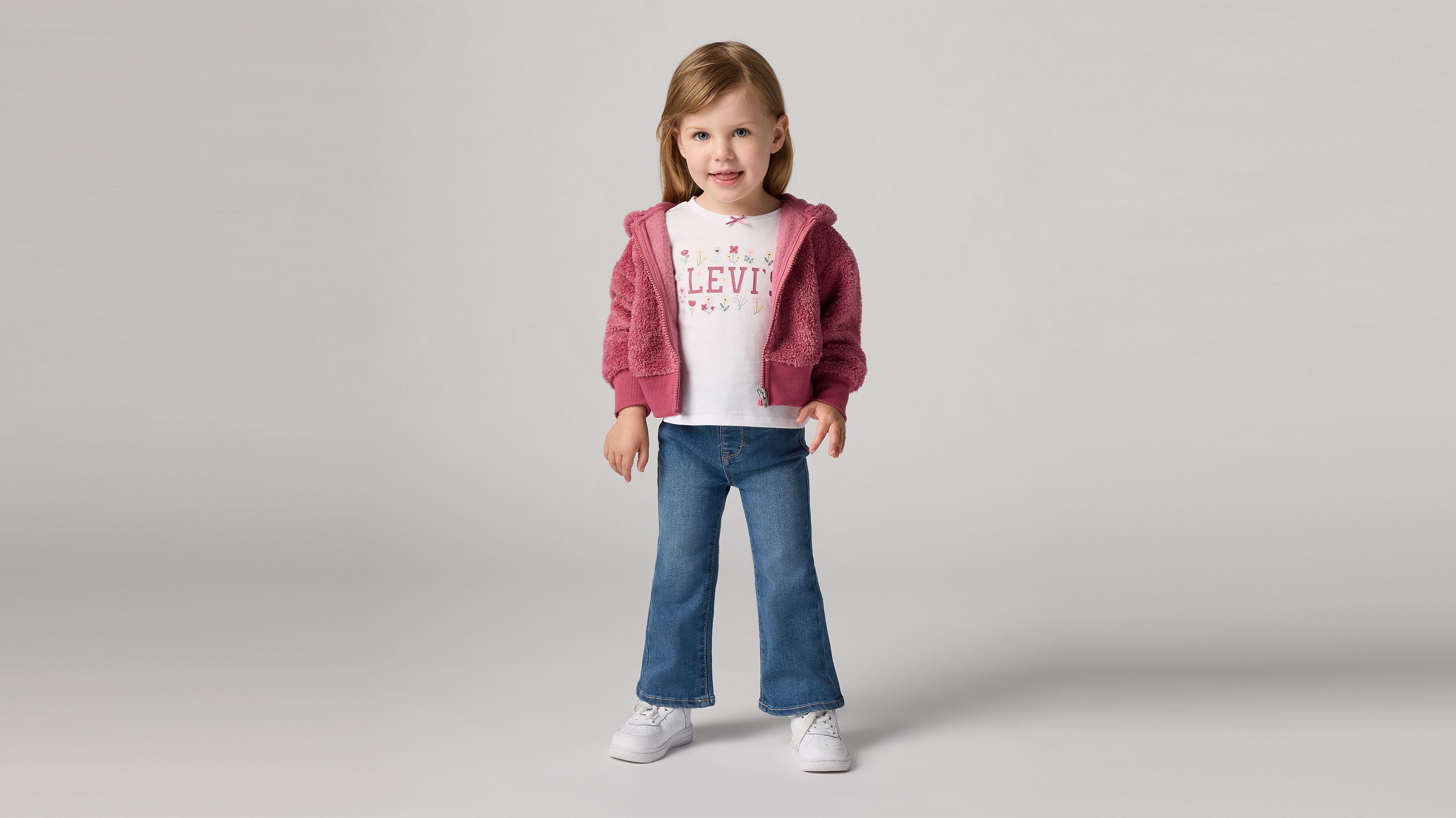 Completo tre pezzi felpa e pantaloni gamba ampia neonata 1