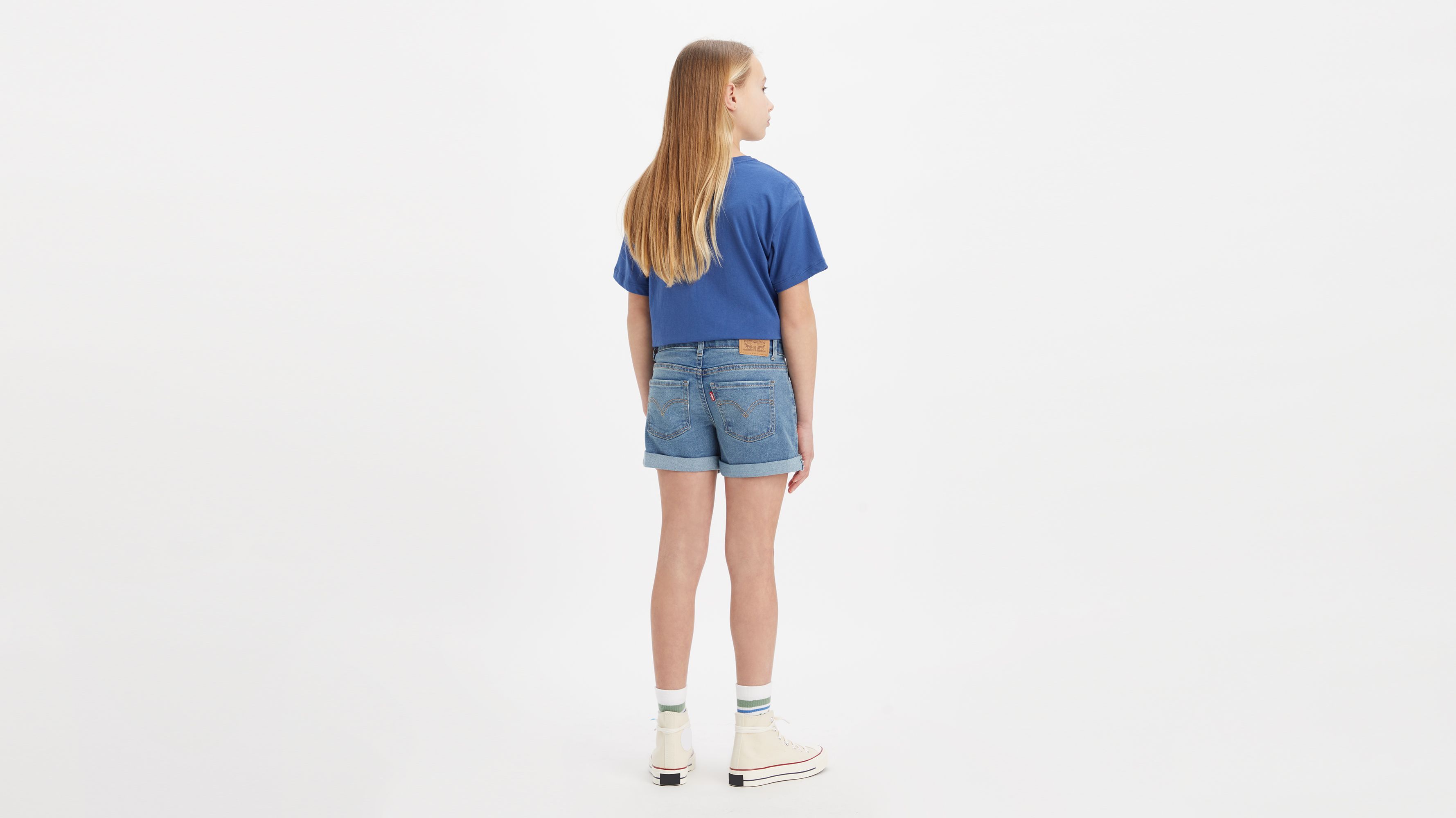 Cotton cuffed shorts - Teenage girl