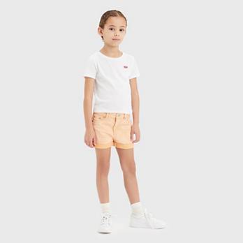 Mini Mom-shorts i twill med oprullet kant til børn 1