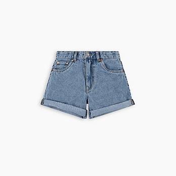 Mini Mom-shorts med oprullet kant til teenagere 4