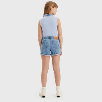 Mini Mom-shorts med oprullet kant til teenagere 2